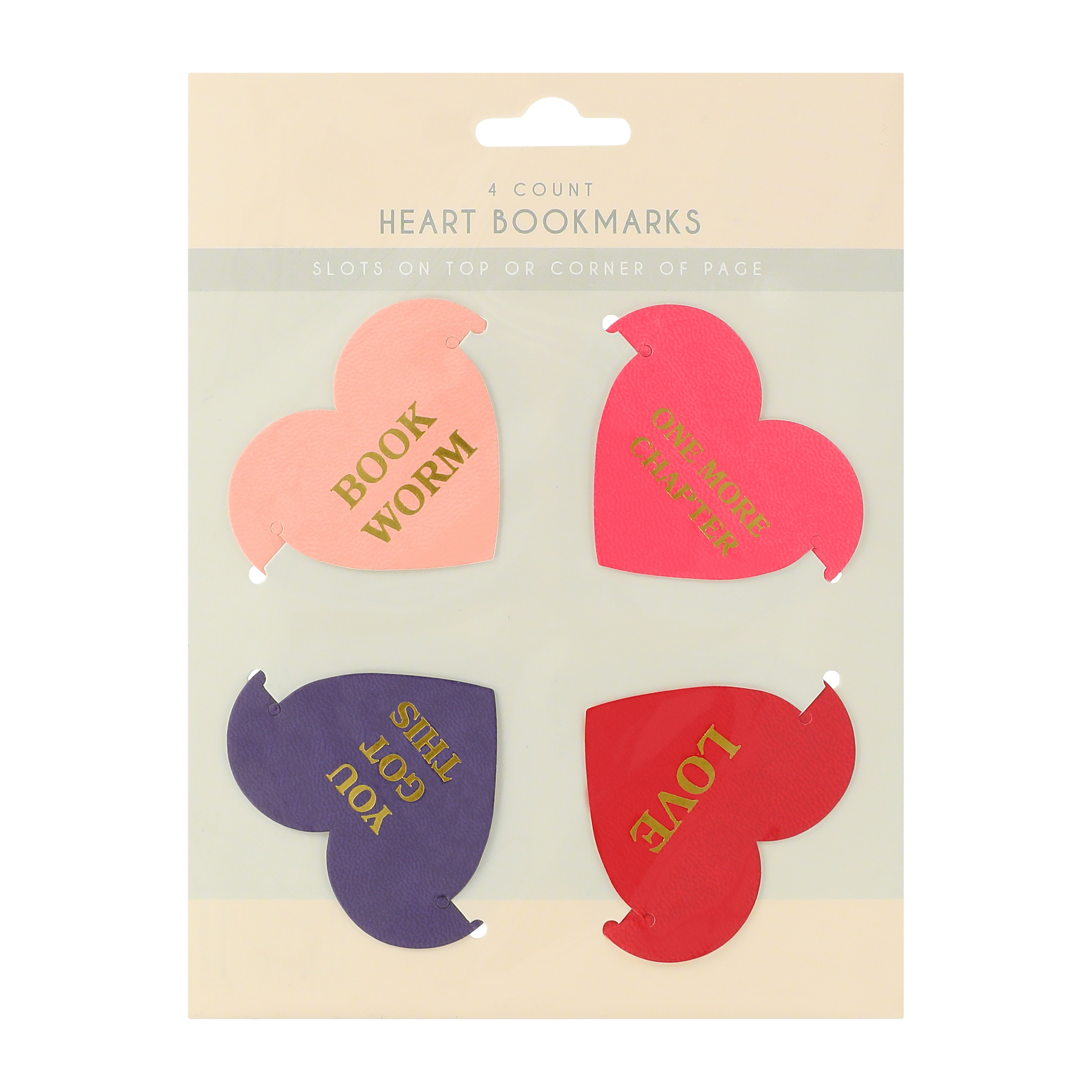 Heart Bookmarks 4-Count