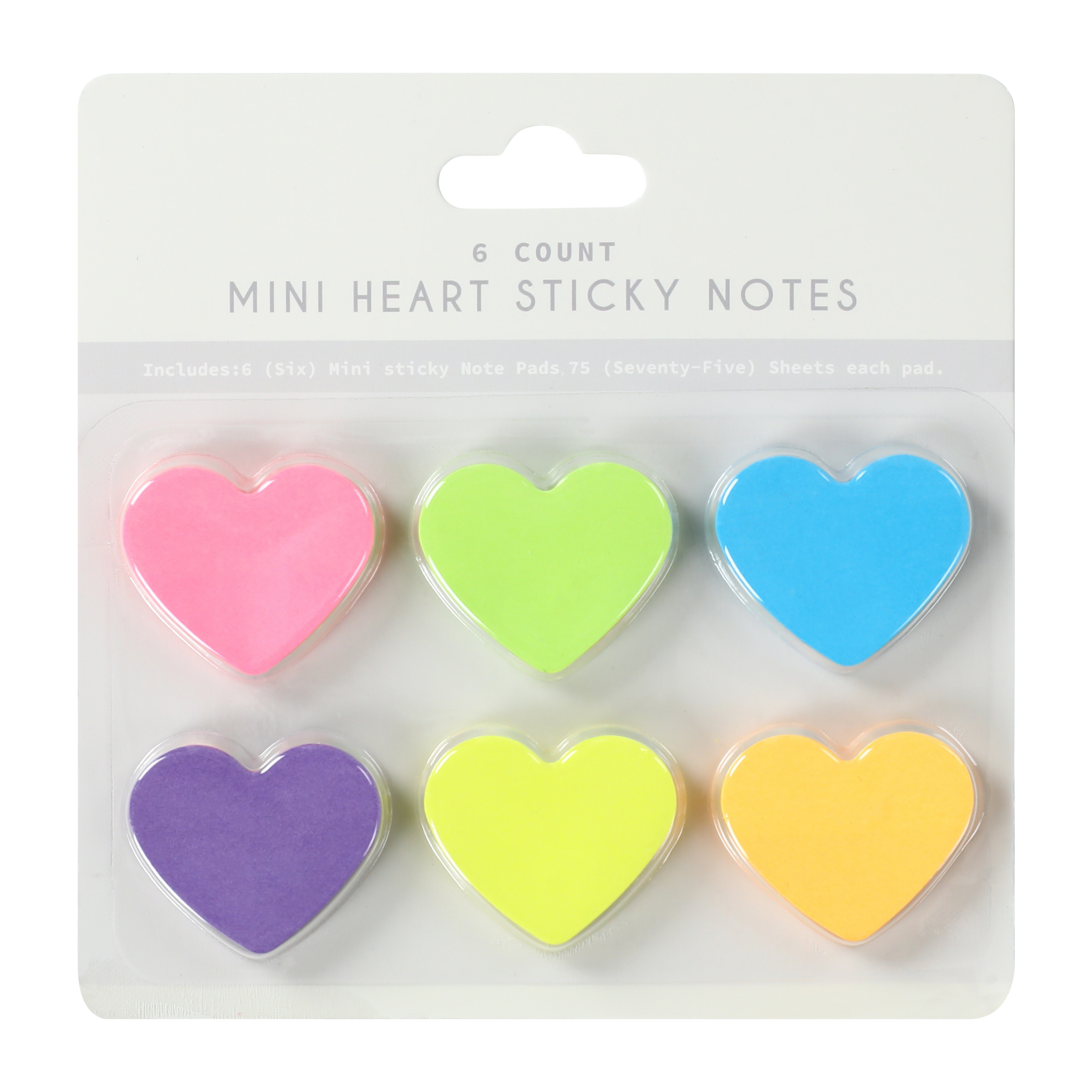 Mini Heart Sticky Notes 6-Pack