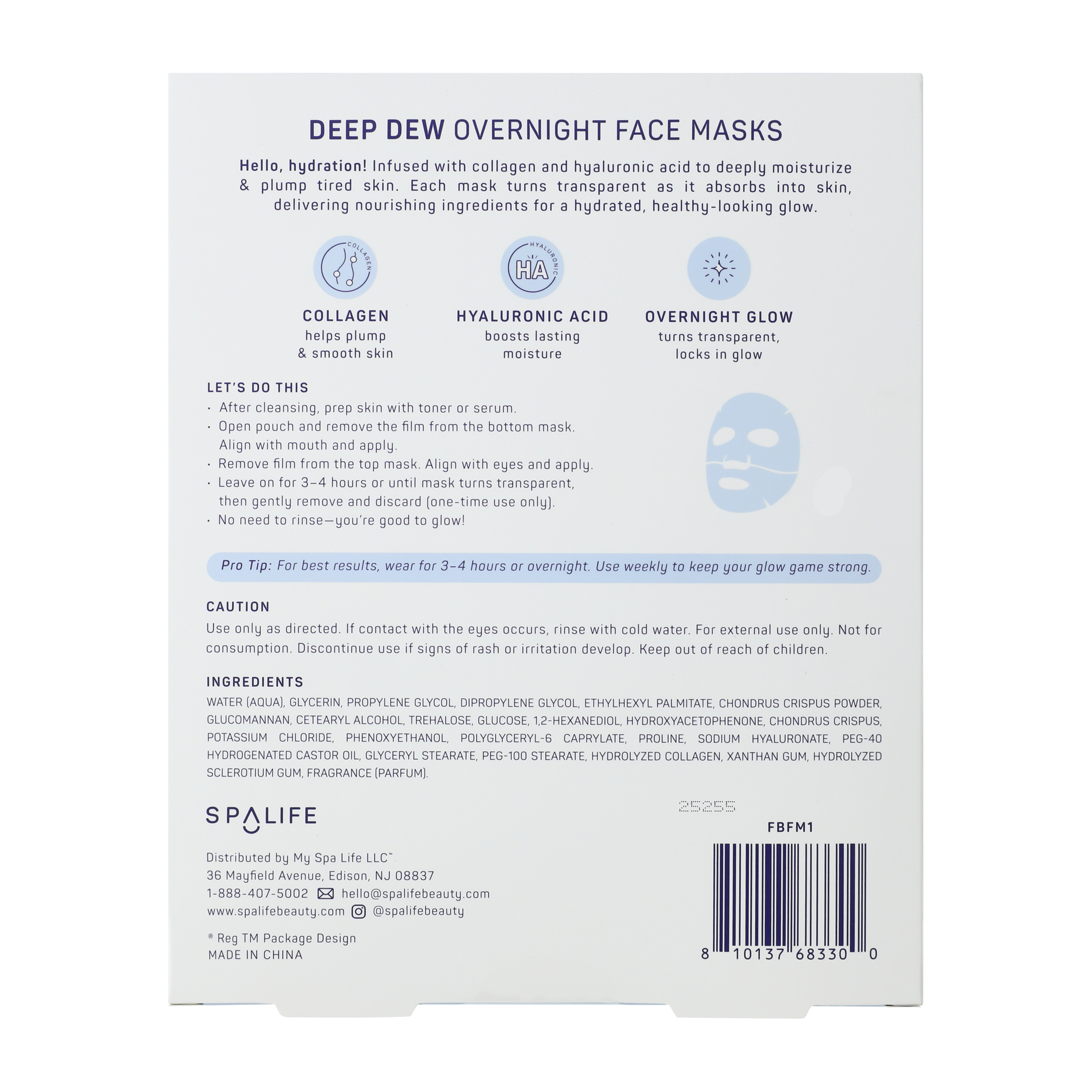 Spalife Deep Dew Overnight Face Masks 3-Pack