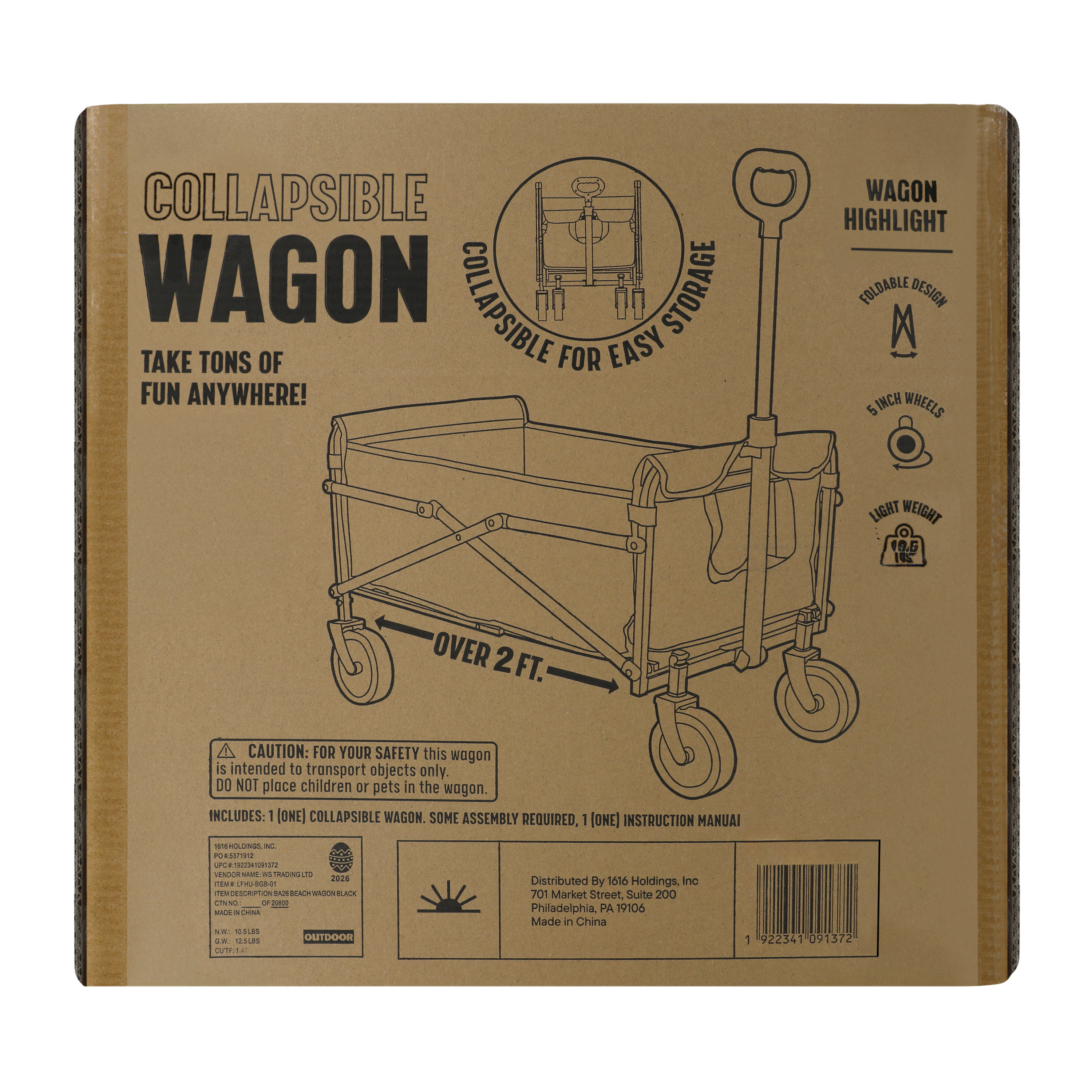 Collapsible Wagon 31inx16.9in