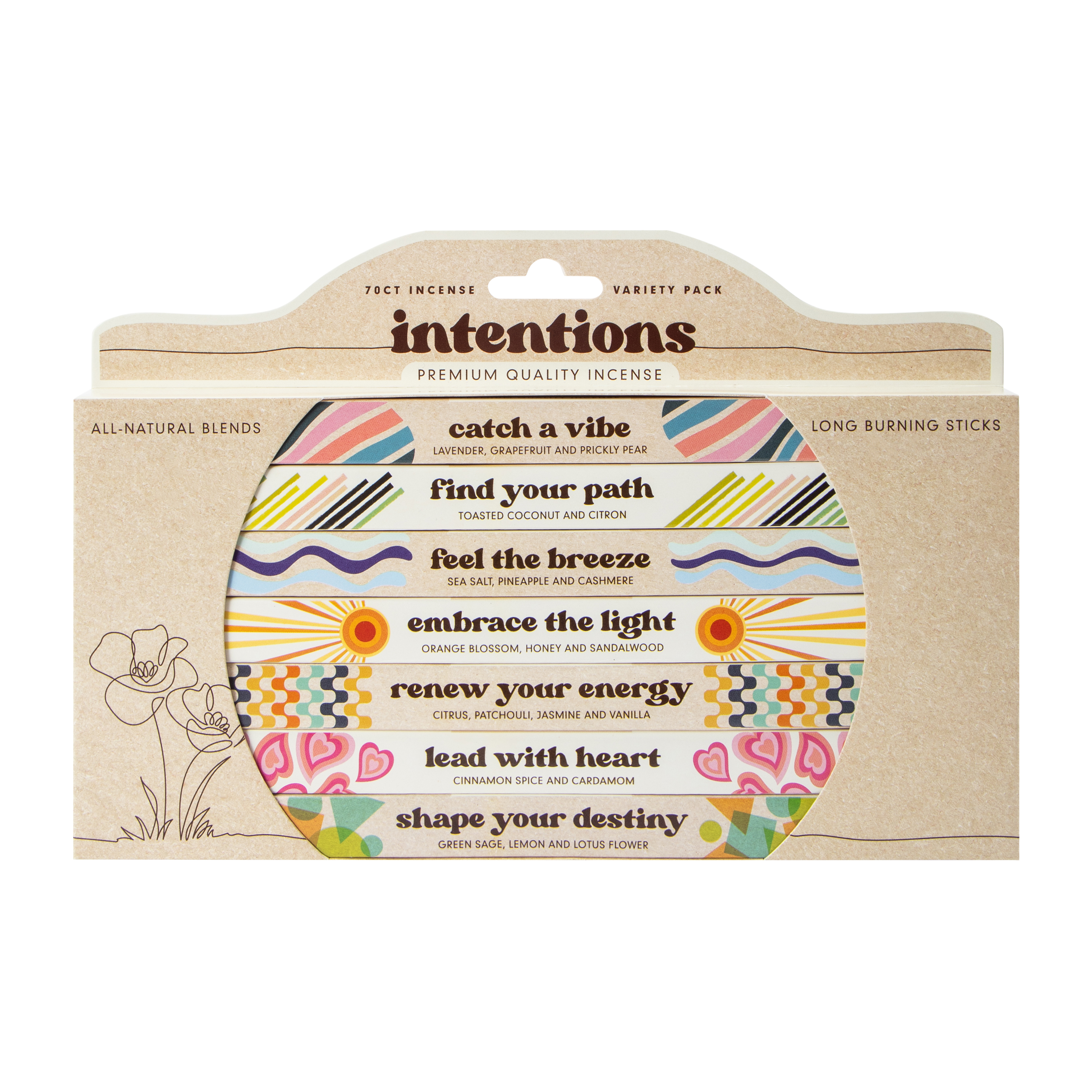 Intentions Incense 70-Count Variety Pack
