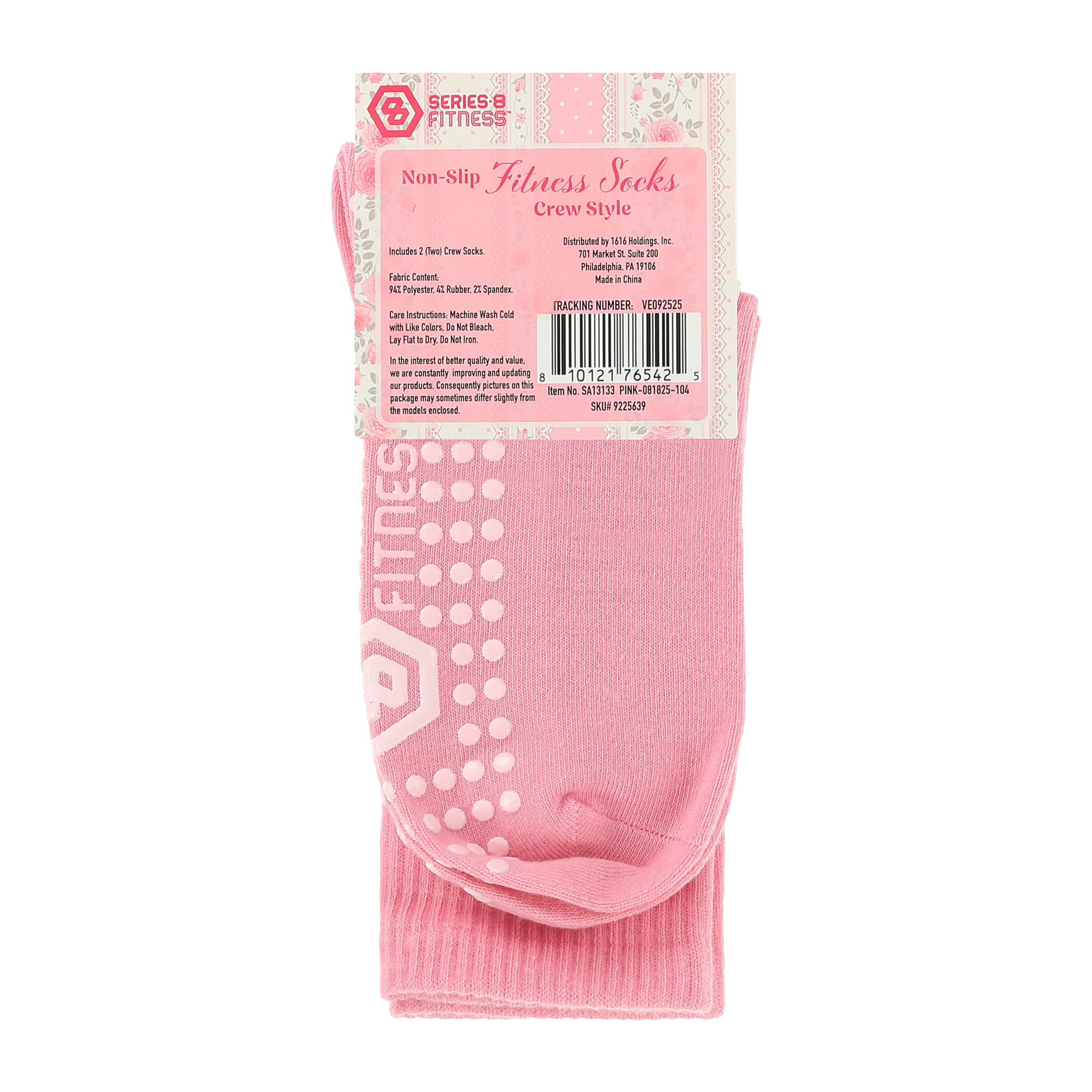 Series-8 Fitness™ Non-Slip Fitness Socks Crew Style