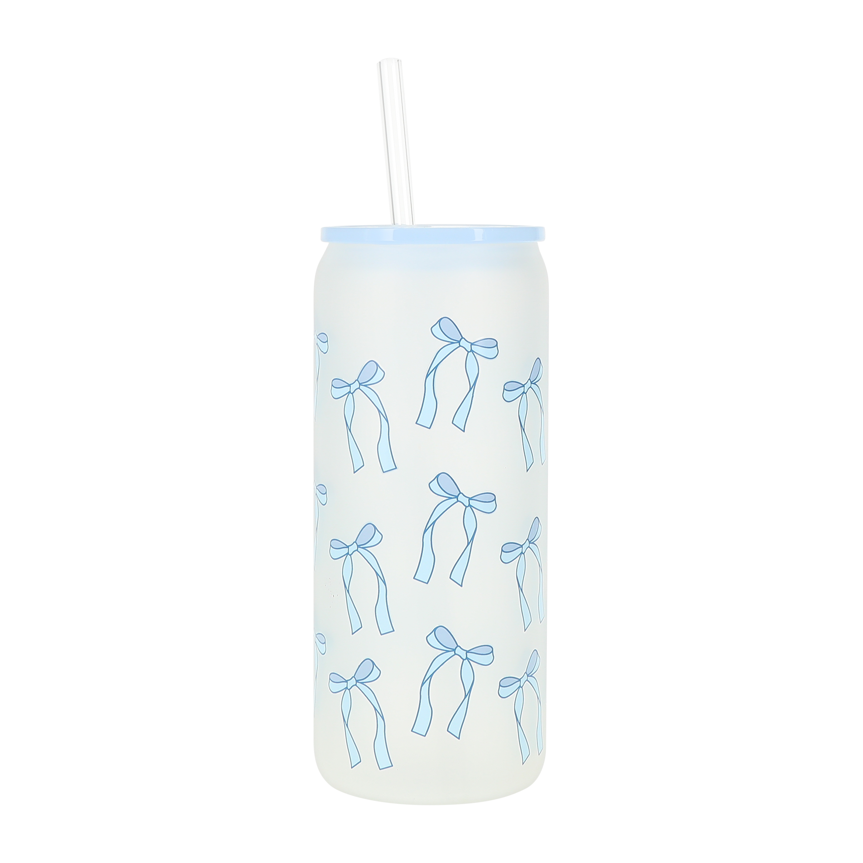 Printed Glass Tumbler With Straw