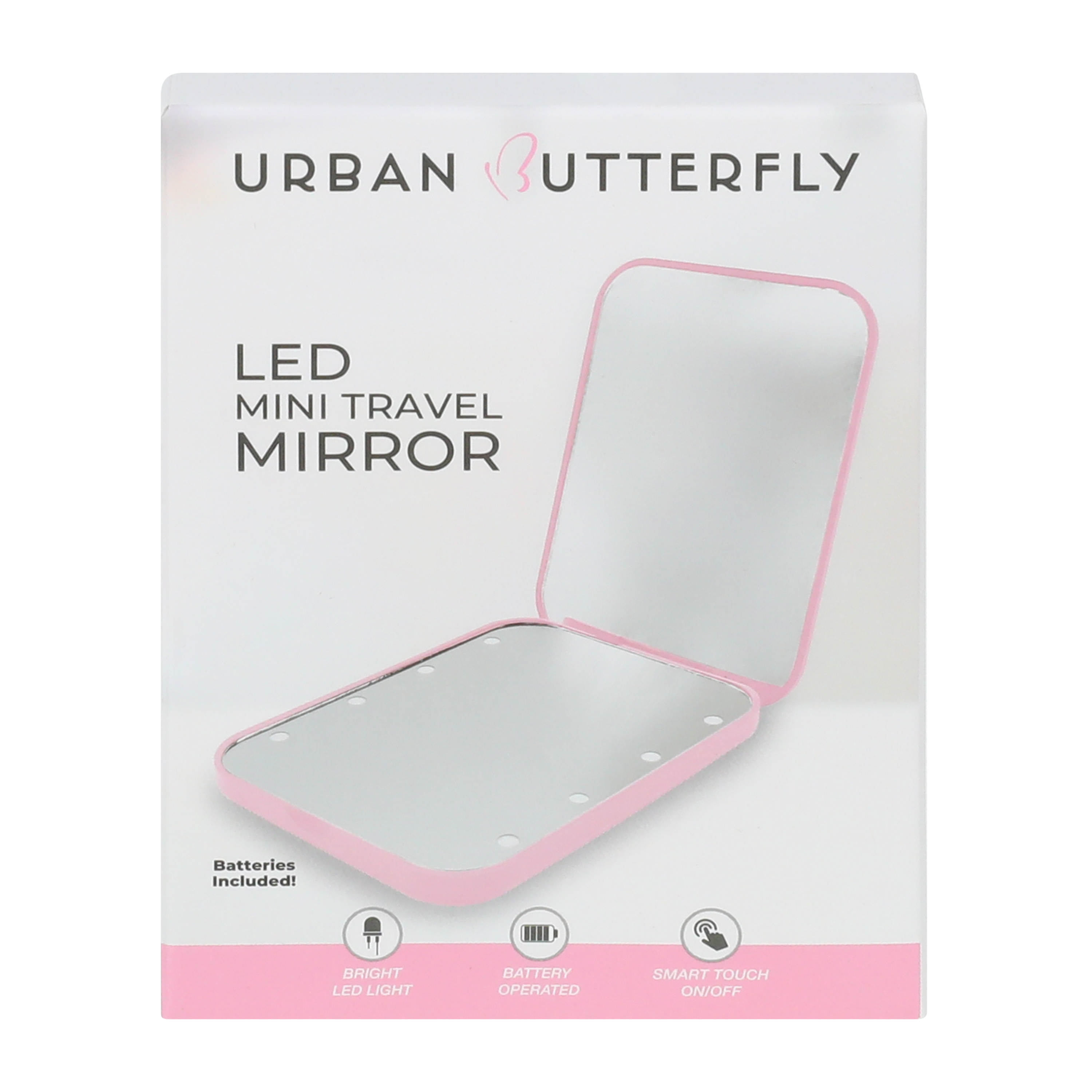 Urban Butterfly LED Mini Travel Mirror