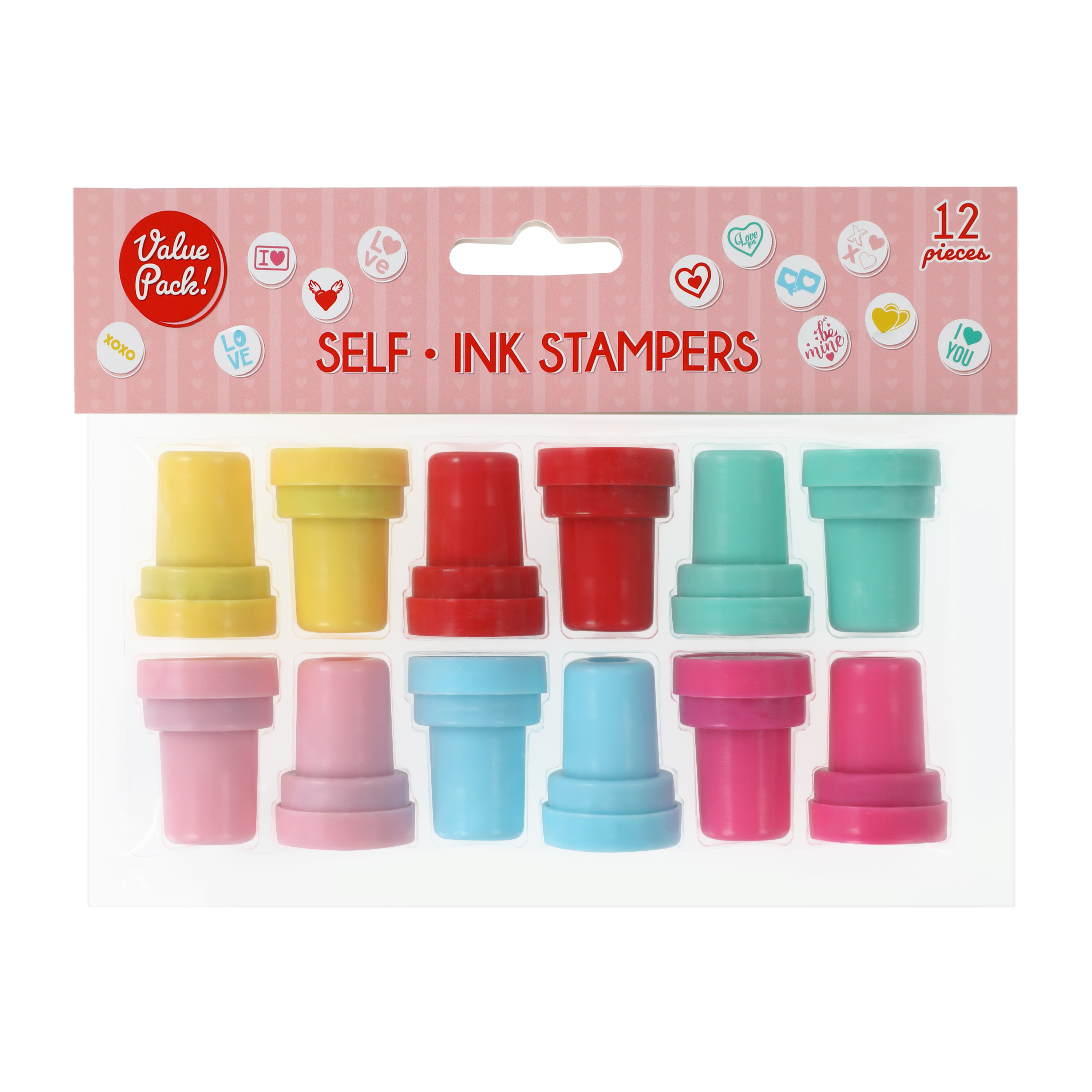 Valentine's Day Self Ink Stampers 12-Pack