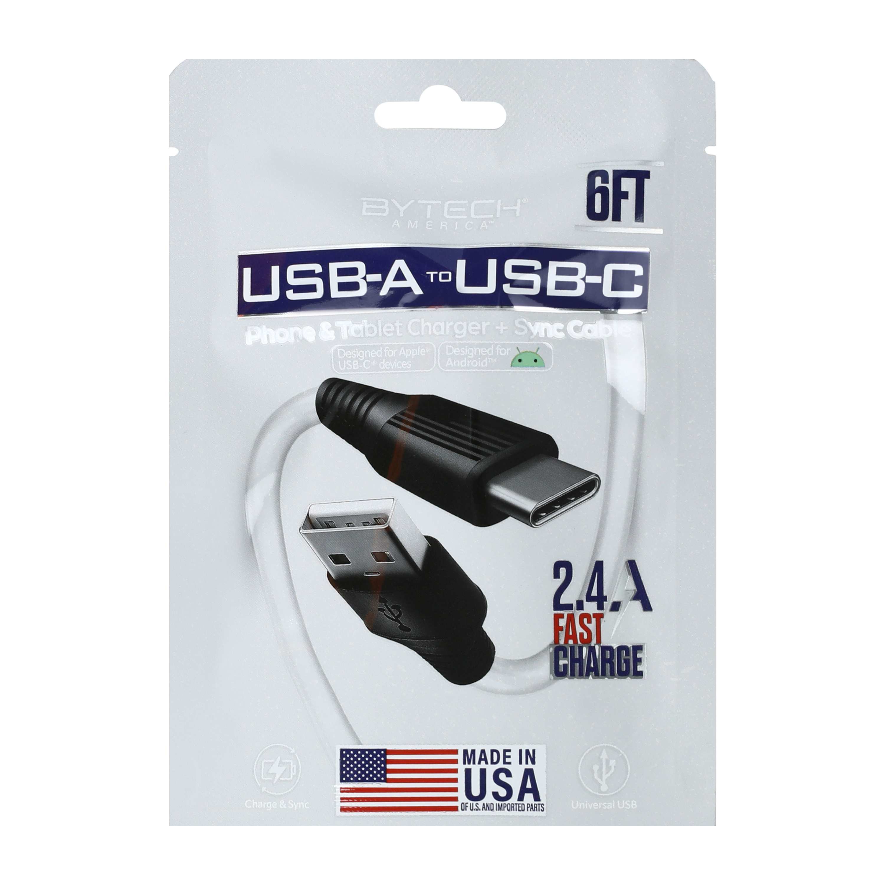 Bytech® USB-A To USB-C Cable
