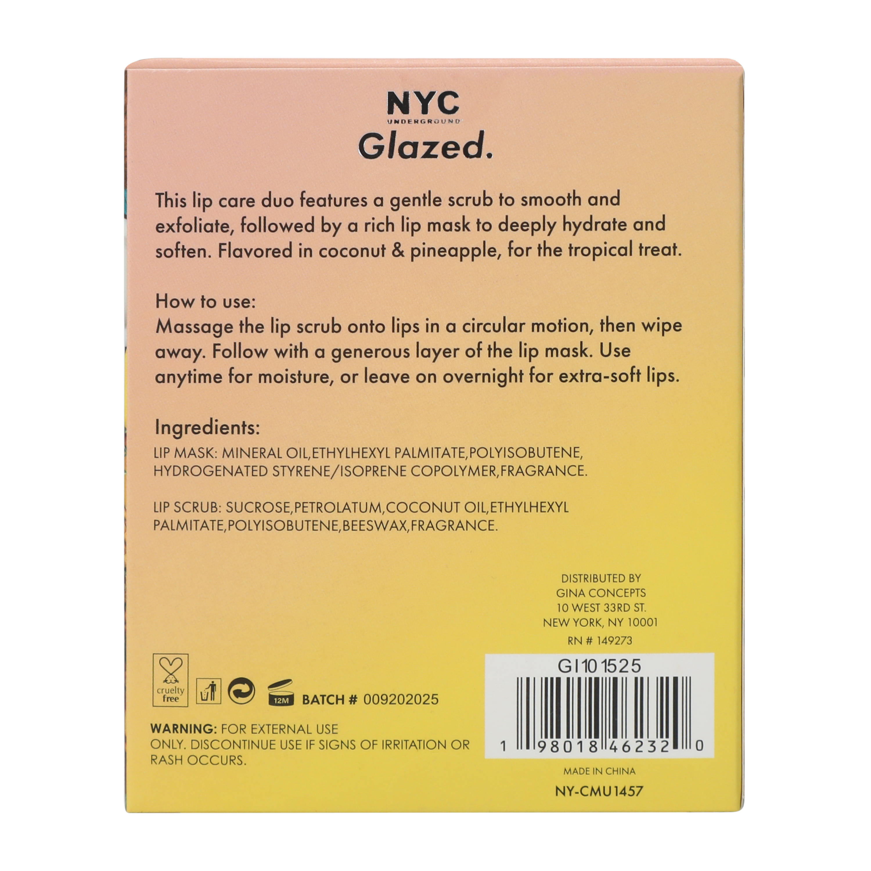 NYC Underground Glazed Lip Scrub 0.5oz 2-Pack