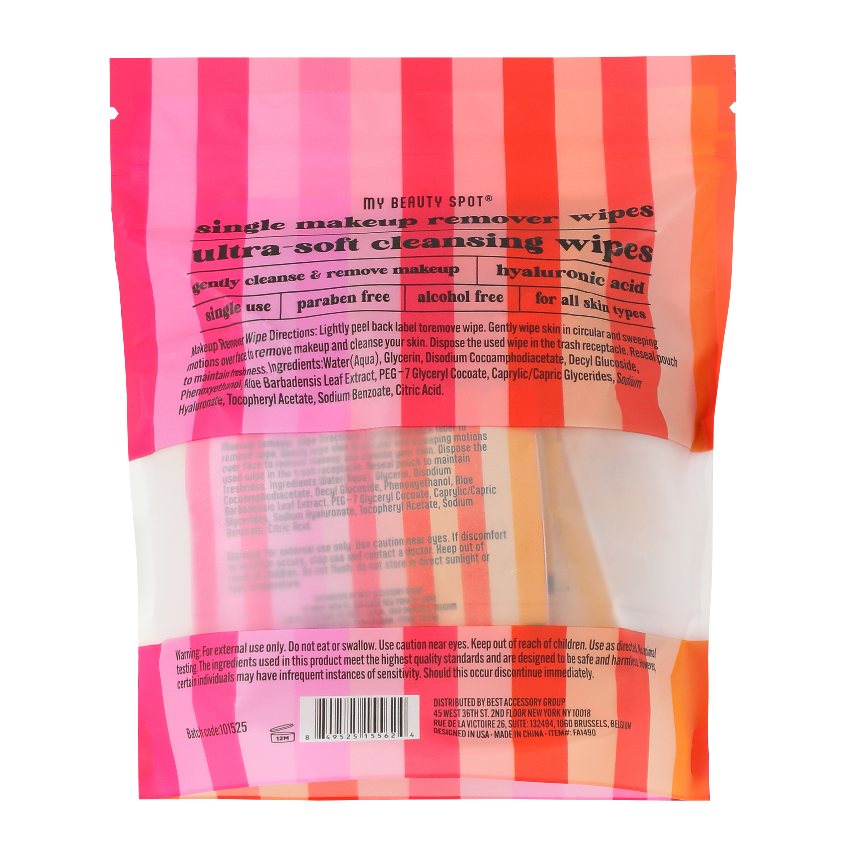 Single Makeup Remover Wipes 20-Pack