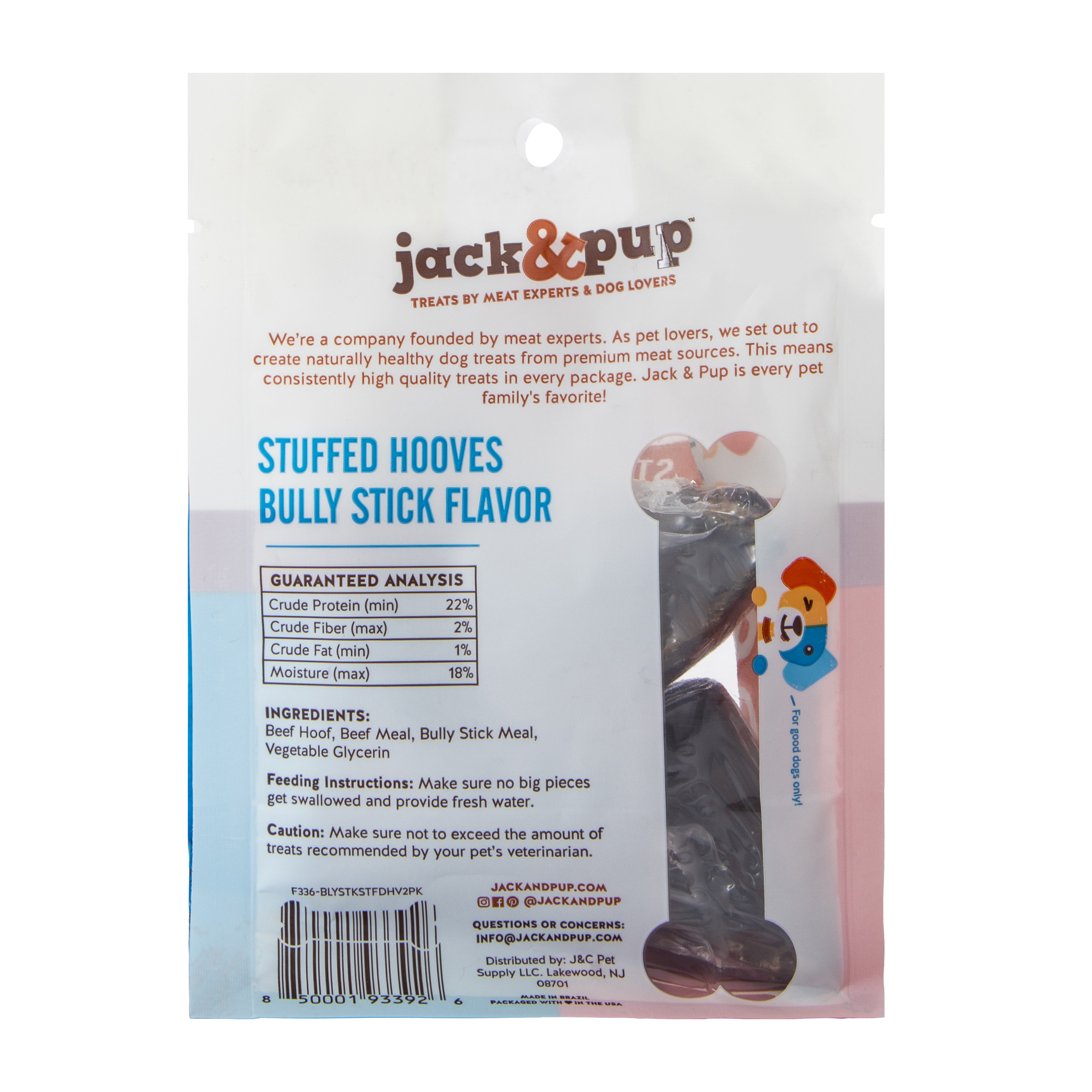Jack & Pup™ Bully Stick Flavored Stuffed Hooves