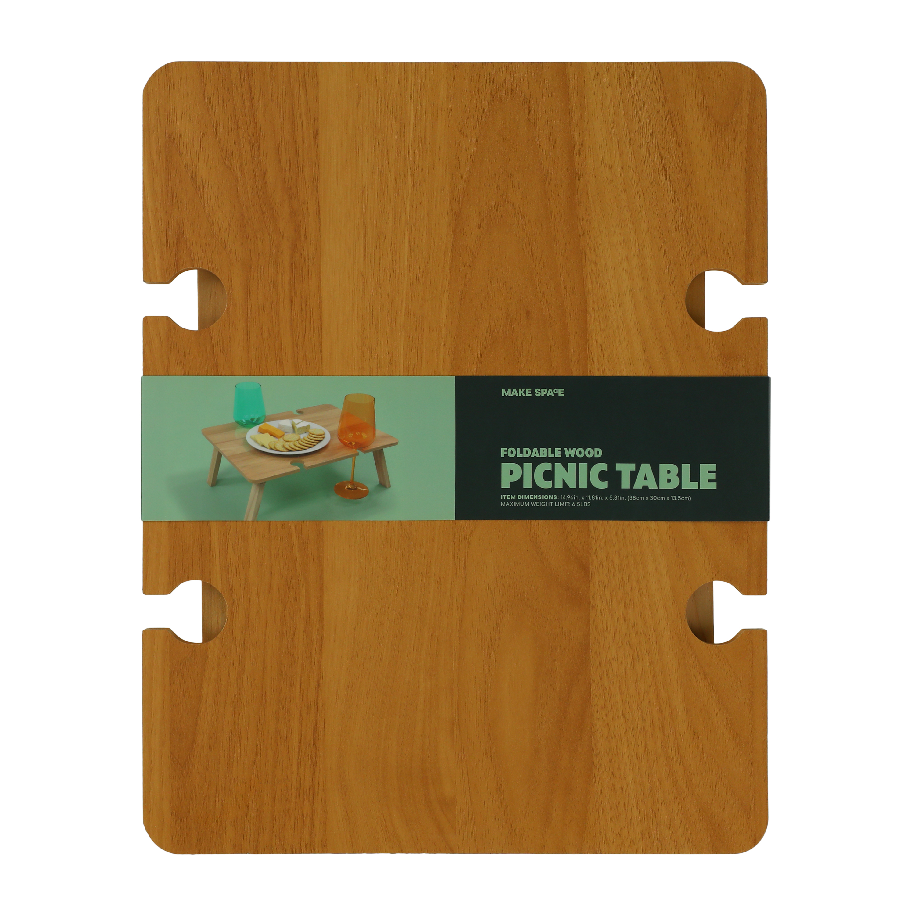 Foldable Wood Table Cupholder
