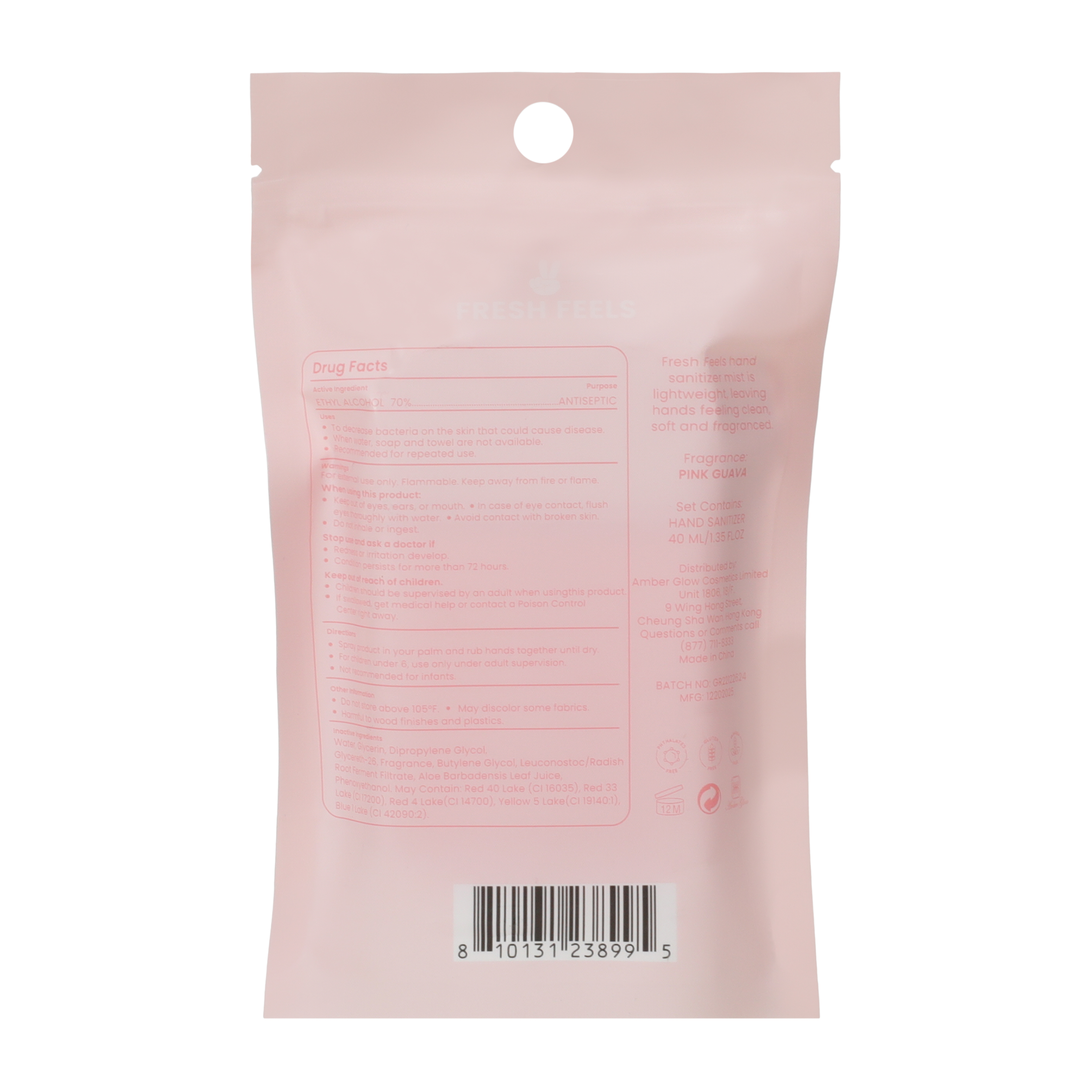 Fresh Feels Pink Guava Hand Sanitizer Mist  1.3oz