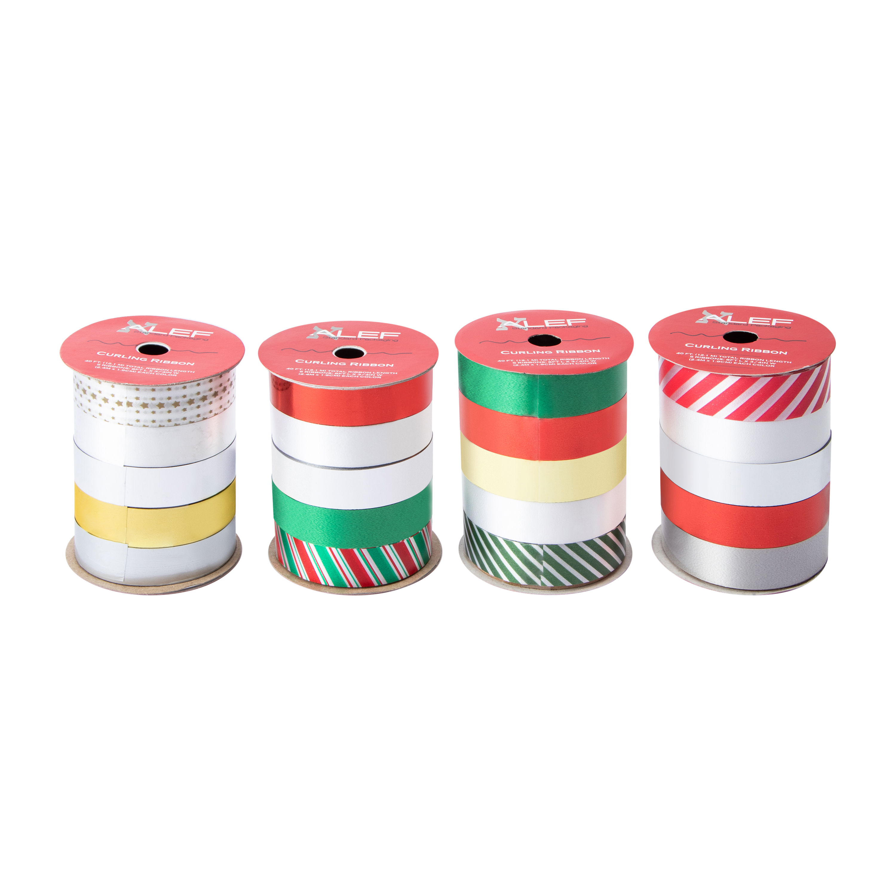 Christmas Ribbons 40ft. 4-Pack