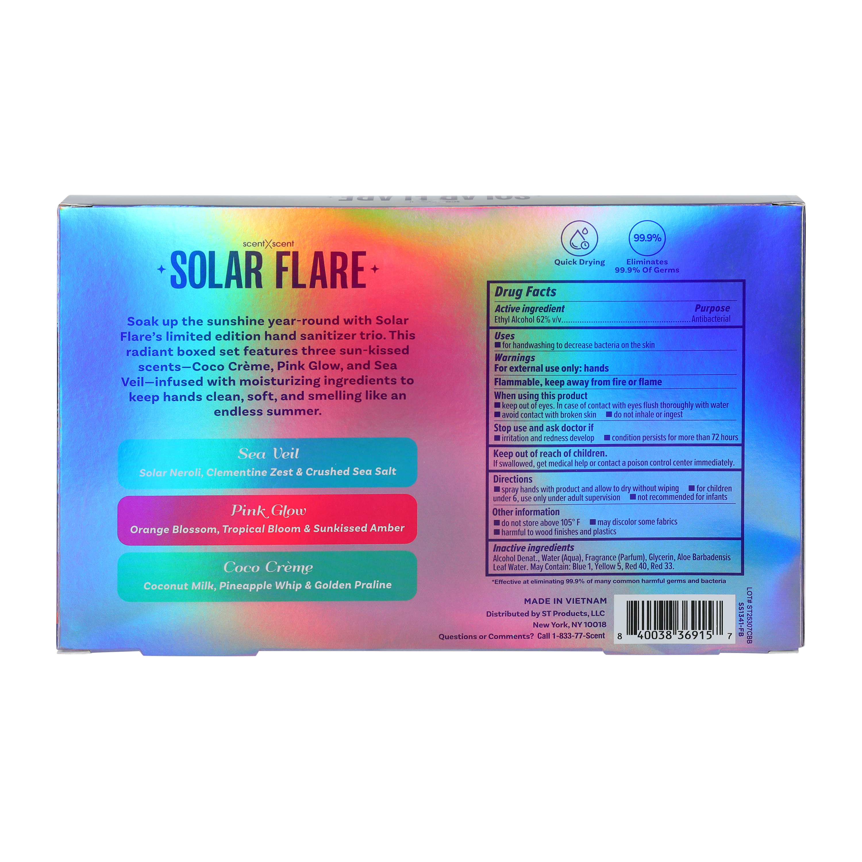 ScentXScent Solar Flare Limited Edition Hand Sanitizer Sprays 3-Pack