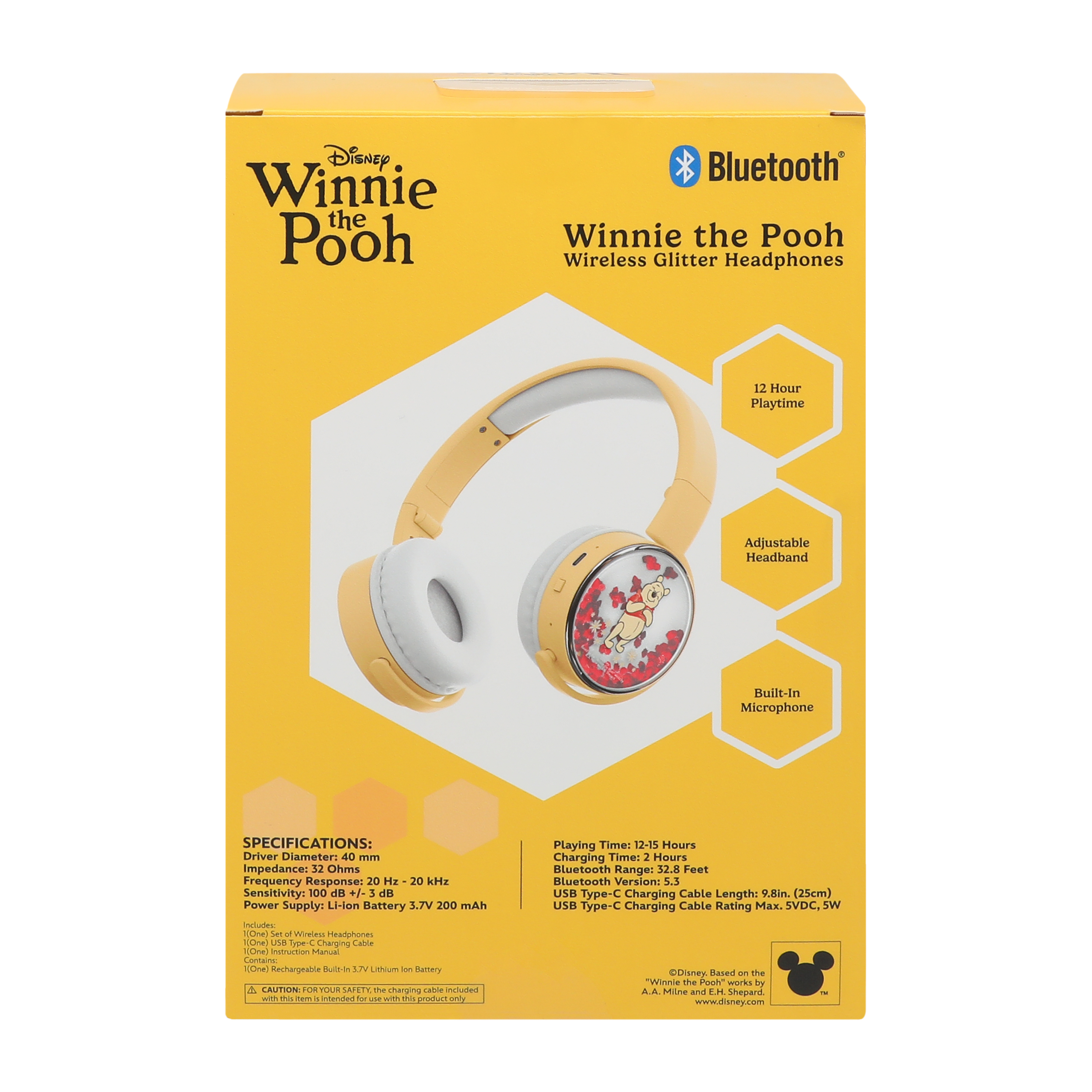 Disney Winnie The Pooh Wireless Glitter Headphones