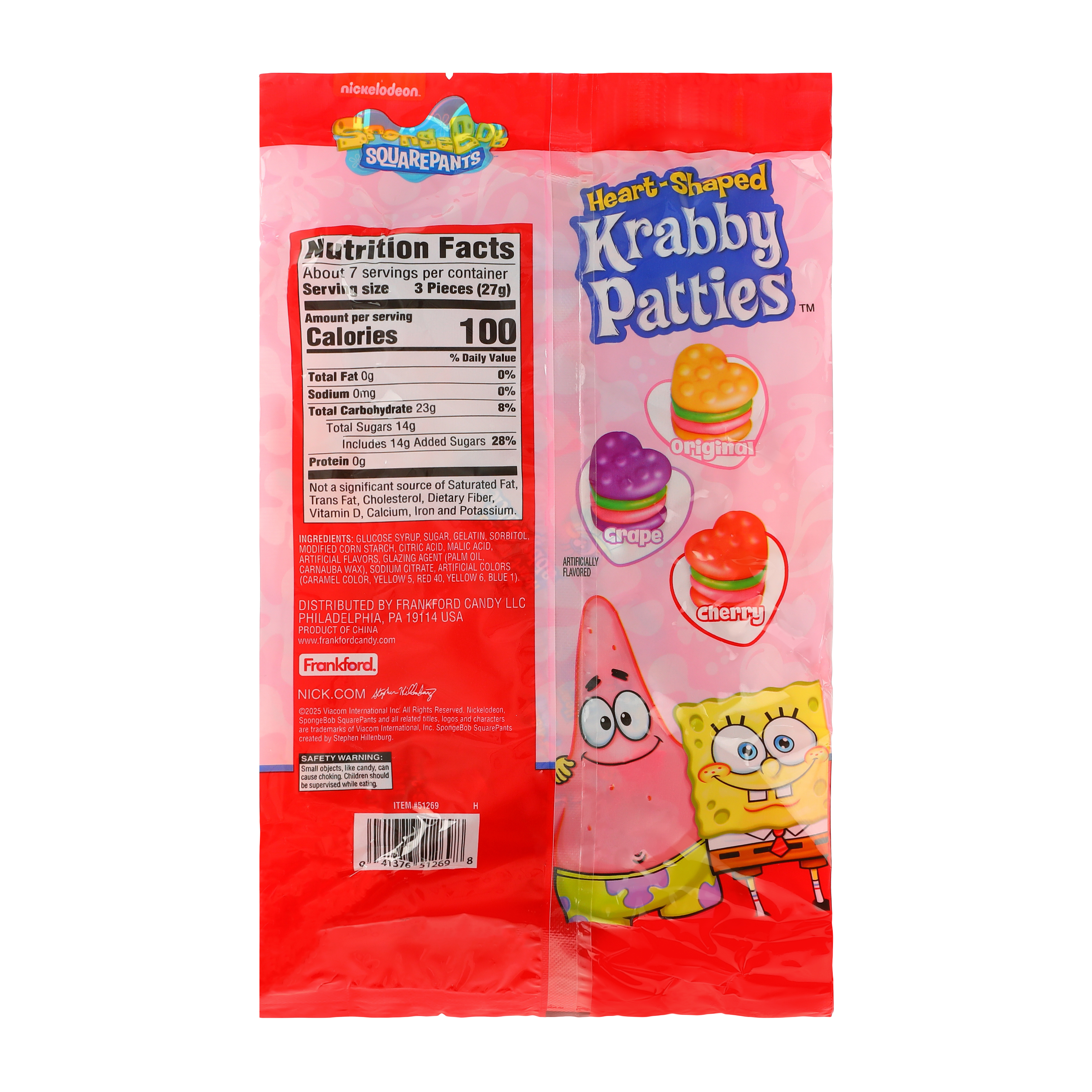 SpongeBob SquarePants™ Heart-Shaped Krabby Patties™ Gummy Candy 22-Pieces 7oz