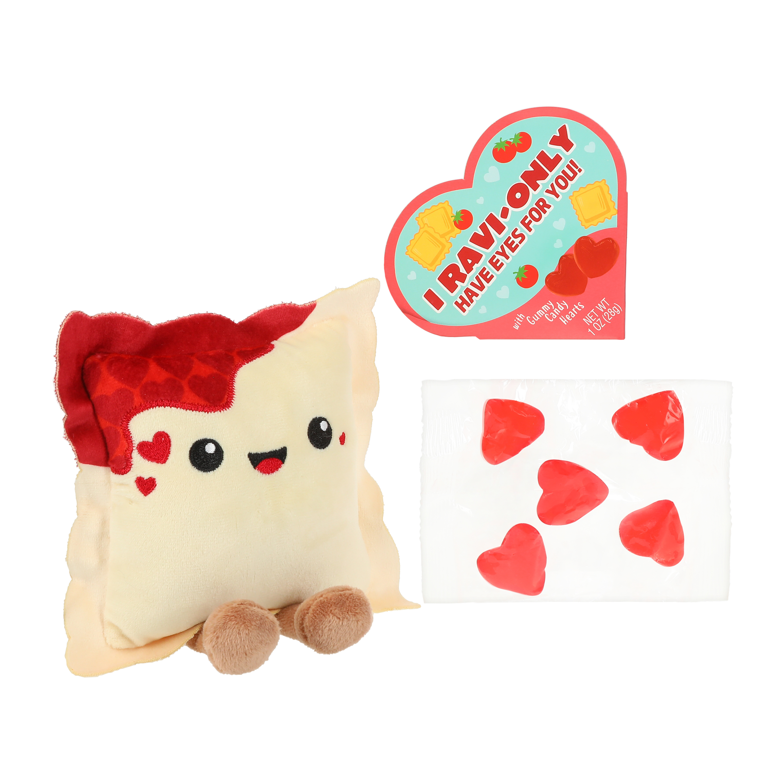 I Ravi-Only Have Eyes For You! Plush With Gummy Candy Hearts 1oz