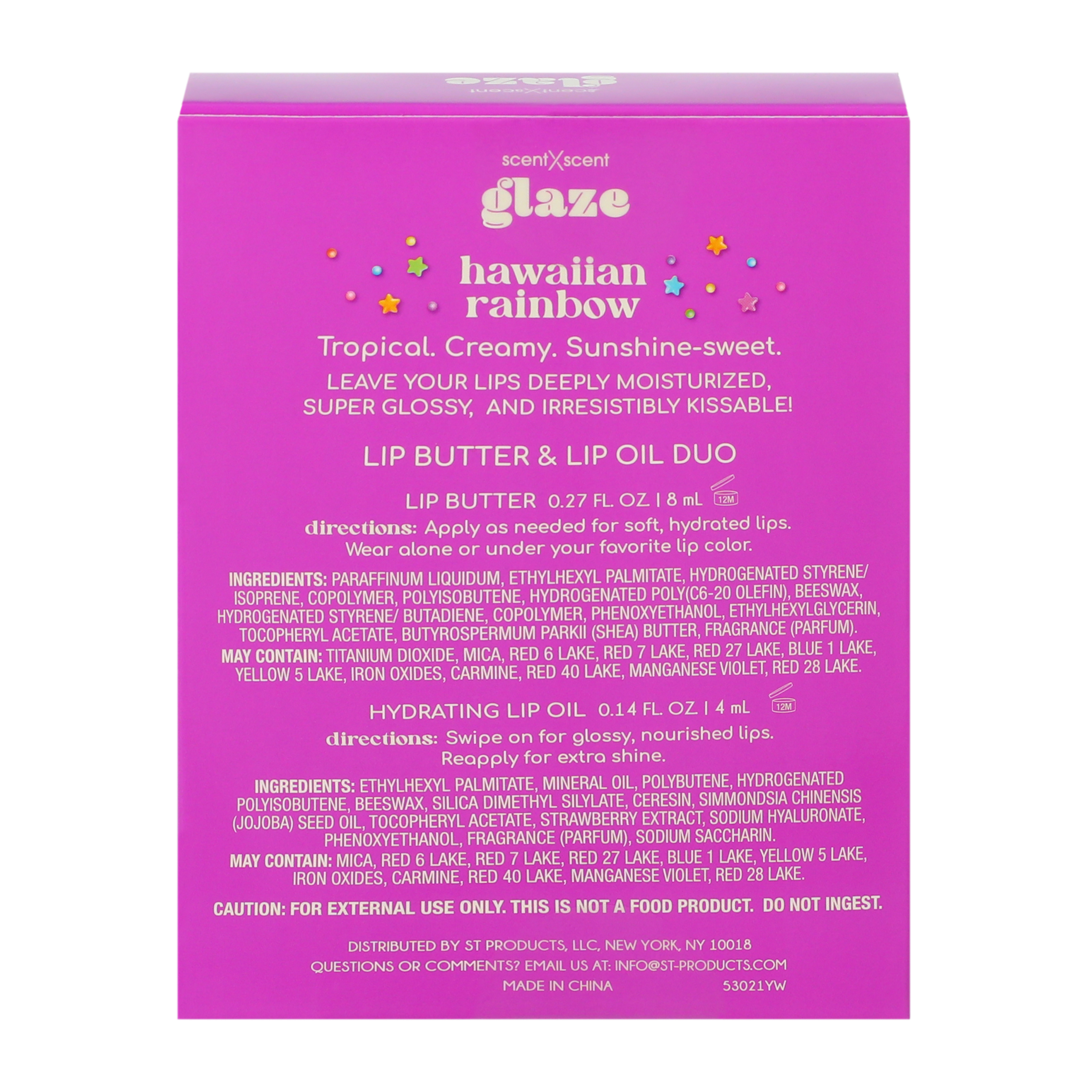 Glaze Hawaiian Rainbow Lip Butter & Oil Duo Set