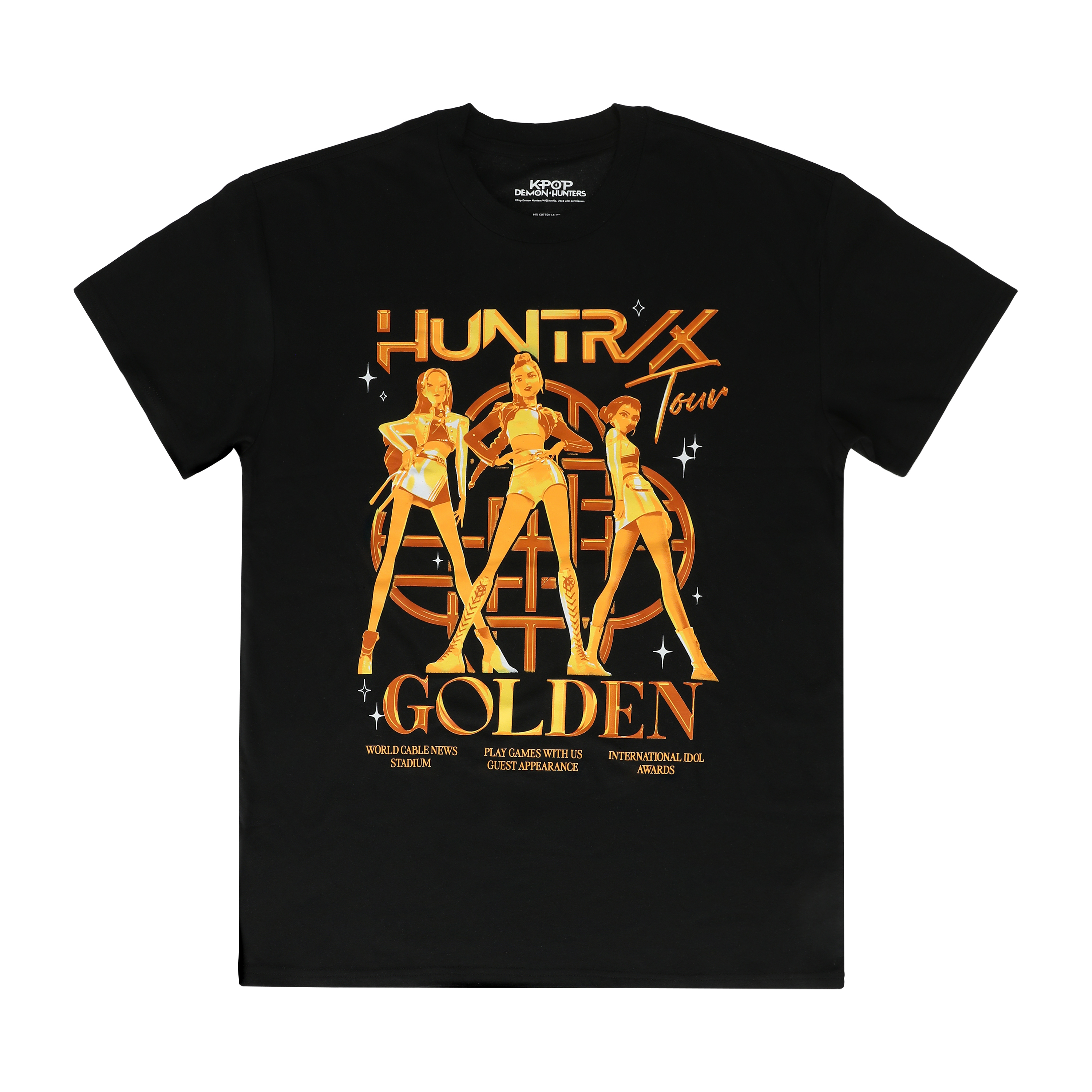 K-Pop Demon Hunters HUNTRX Golden Tour Graphic Tee