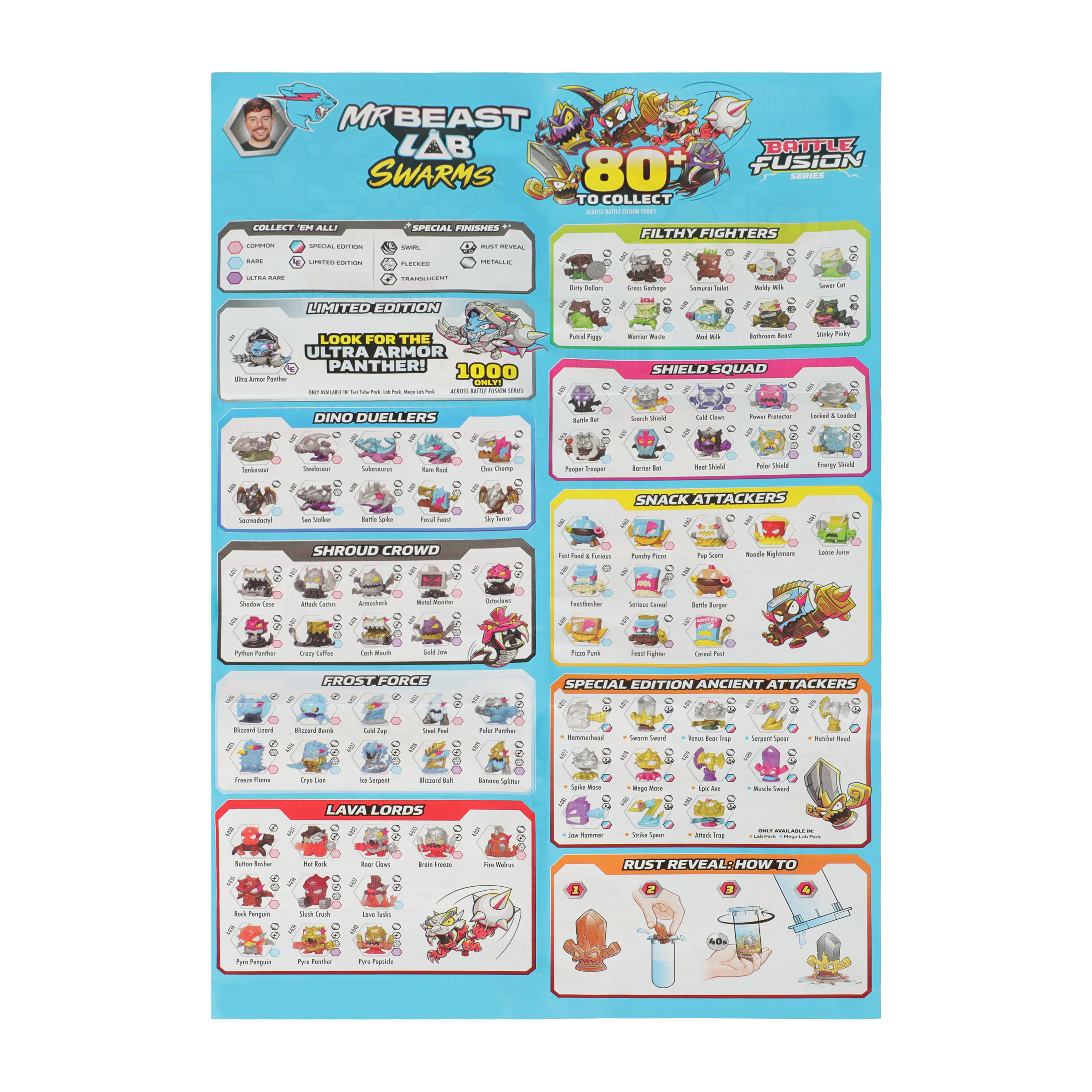 Mr. Beast Lab Swarms Mystery Micro Beasts Test Tube 3-Pack (Styles May Vary)