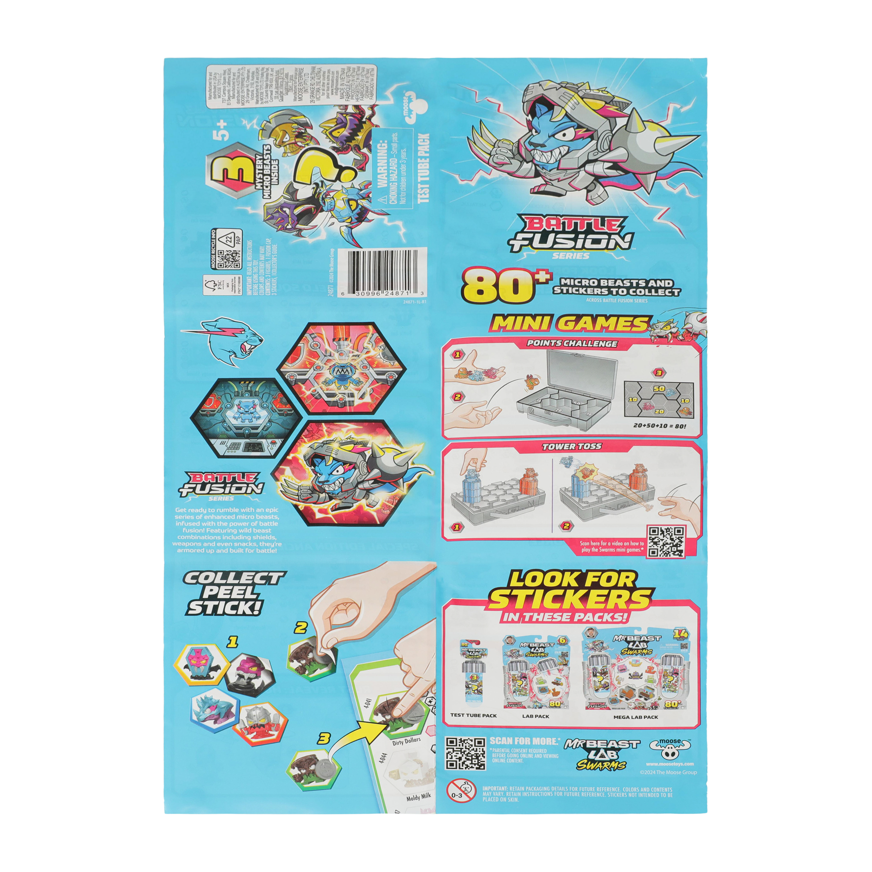 Mr. Beast Lab Swarms Mystery Micro Beasts Test Tube 3-Pack (Styles May Vary)