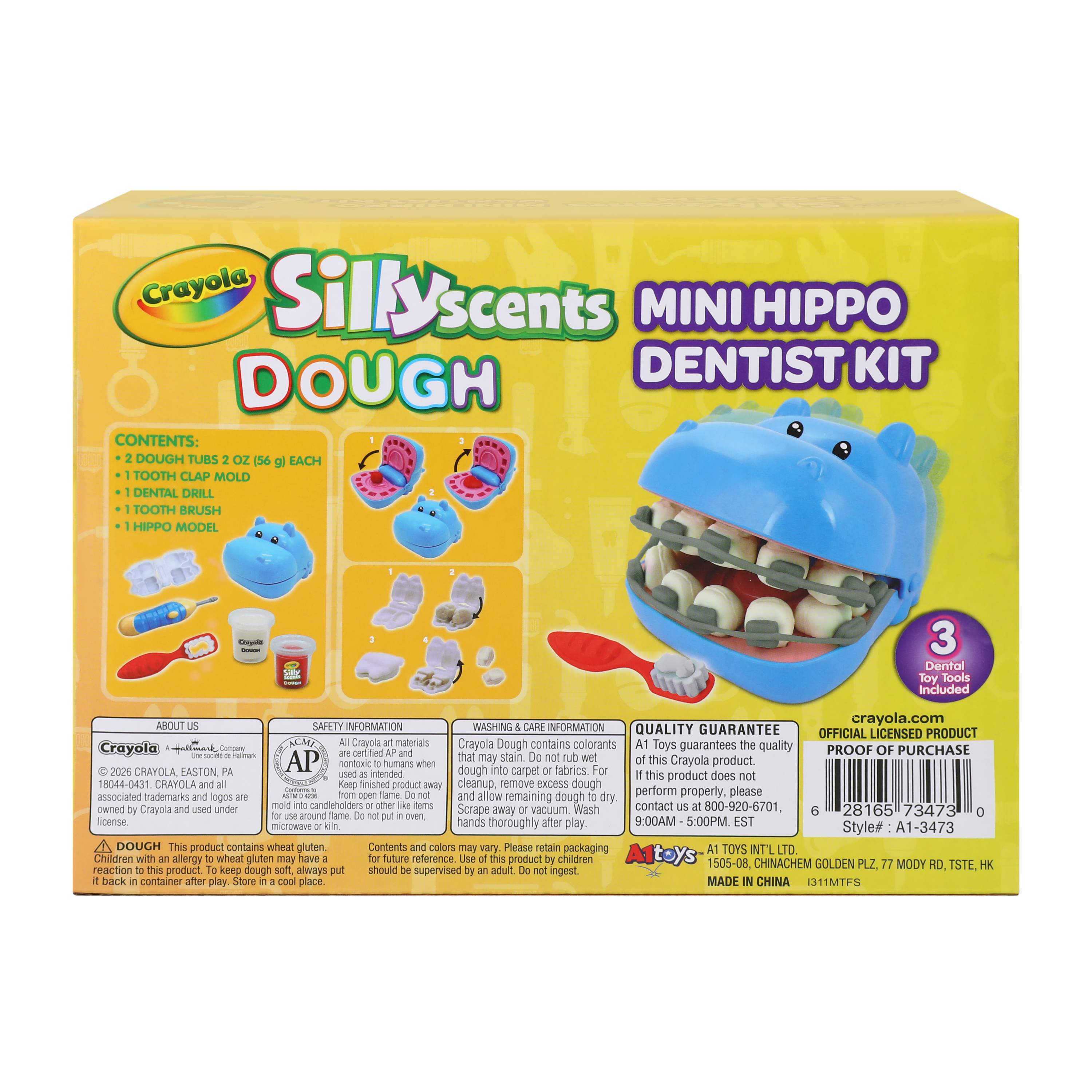 Crayola Silly Scents Dough Mini Hippo Dentist Kit Set