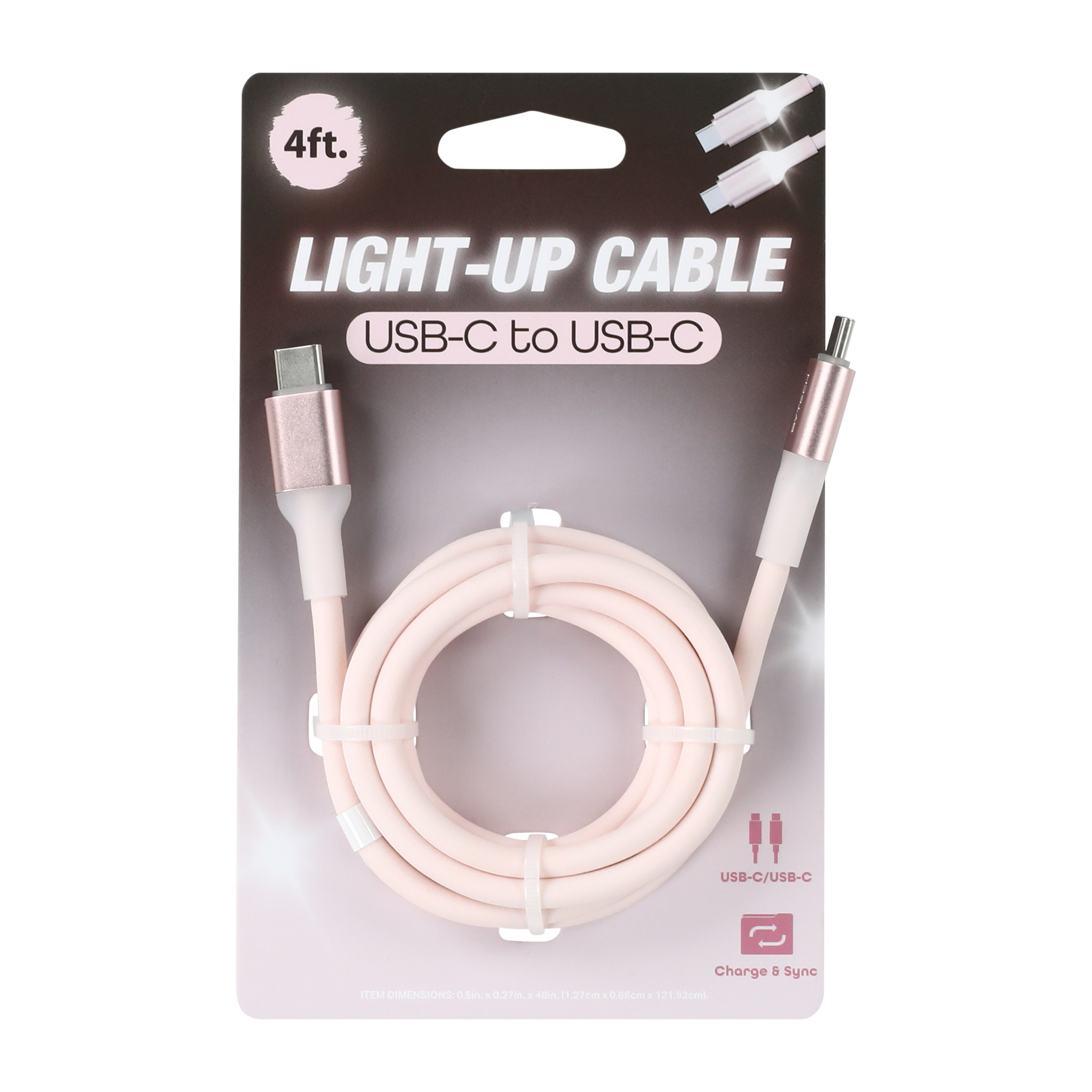Cable USB-C a USB-C con Luz LED 4 Pies Pa Cargar Bacano 2