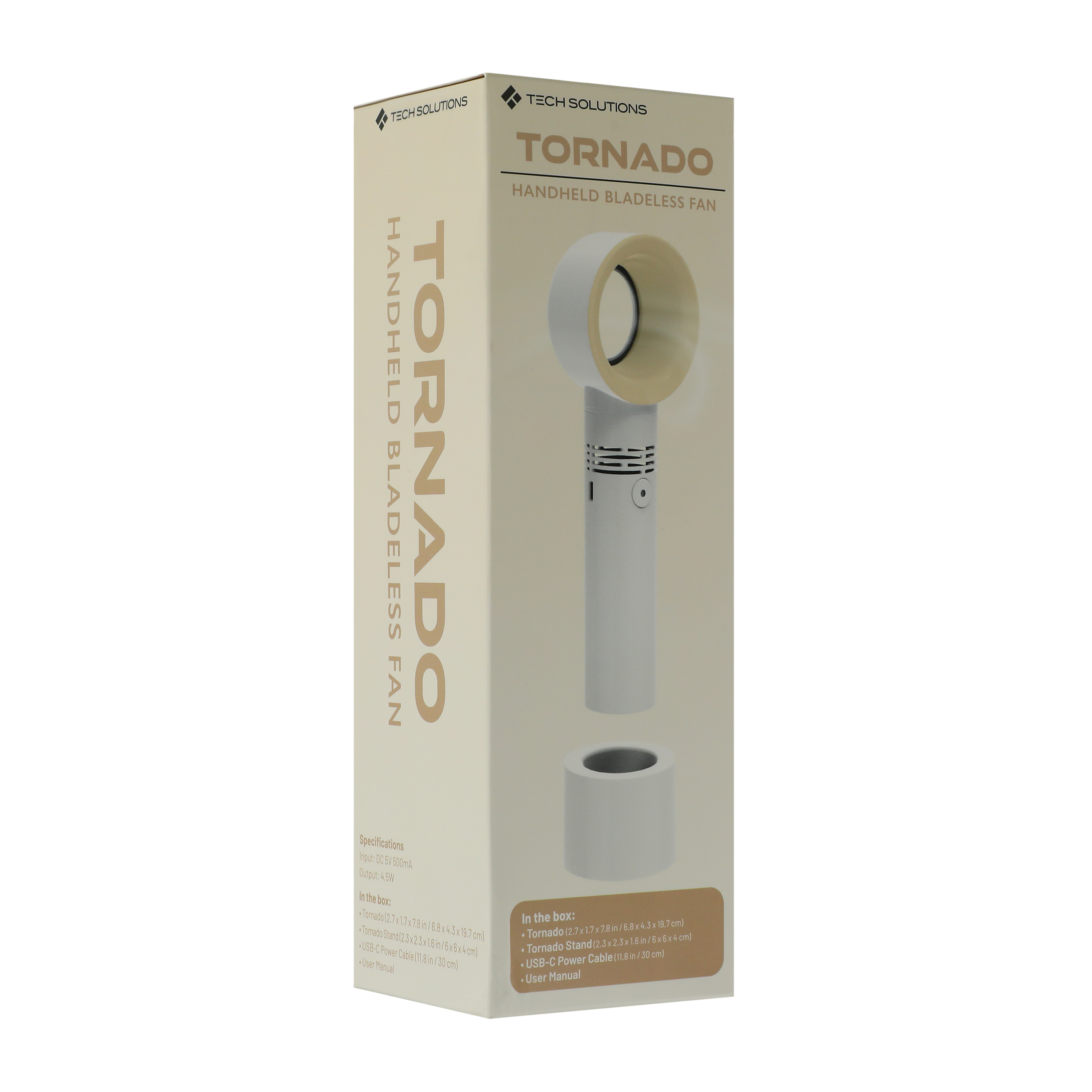 Tornado Bladeless Handheld Fan 2.7in x 7.8in