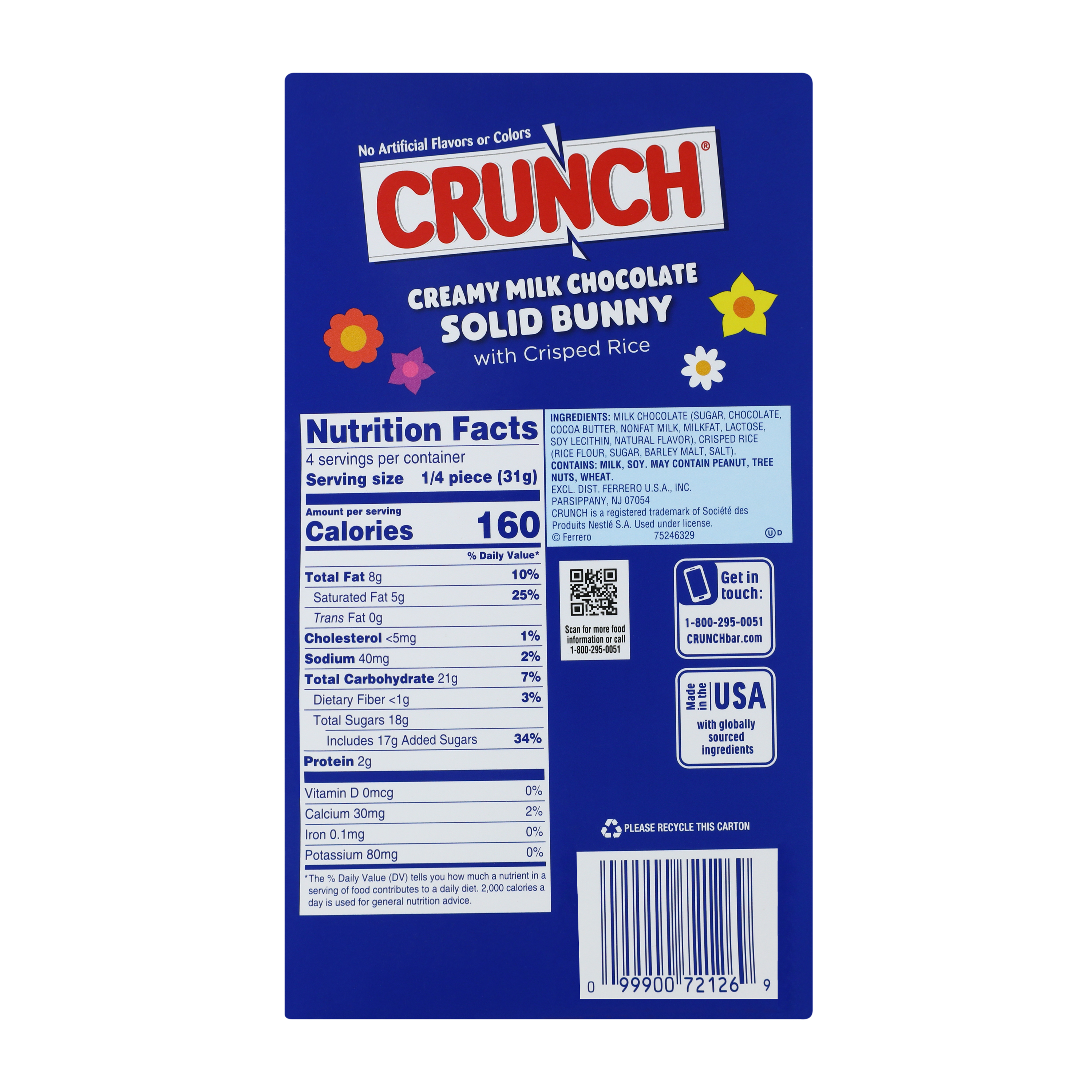 Crunch® Creamy Milk Chocolate Solid Bunny 4.5oz