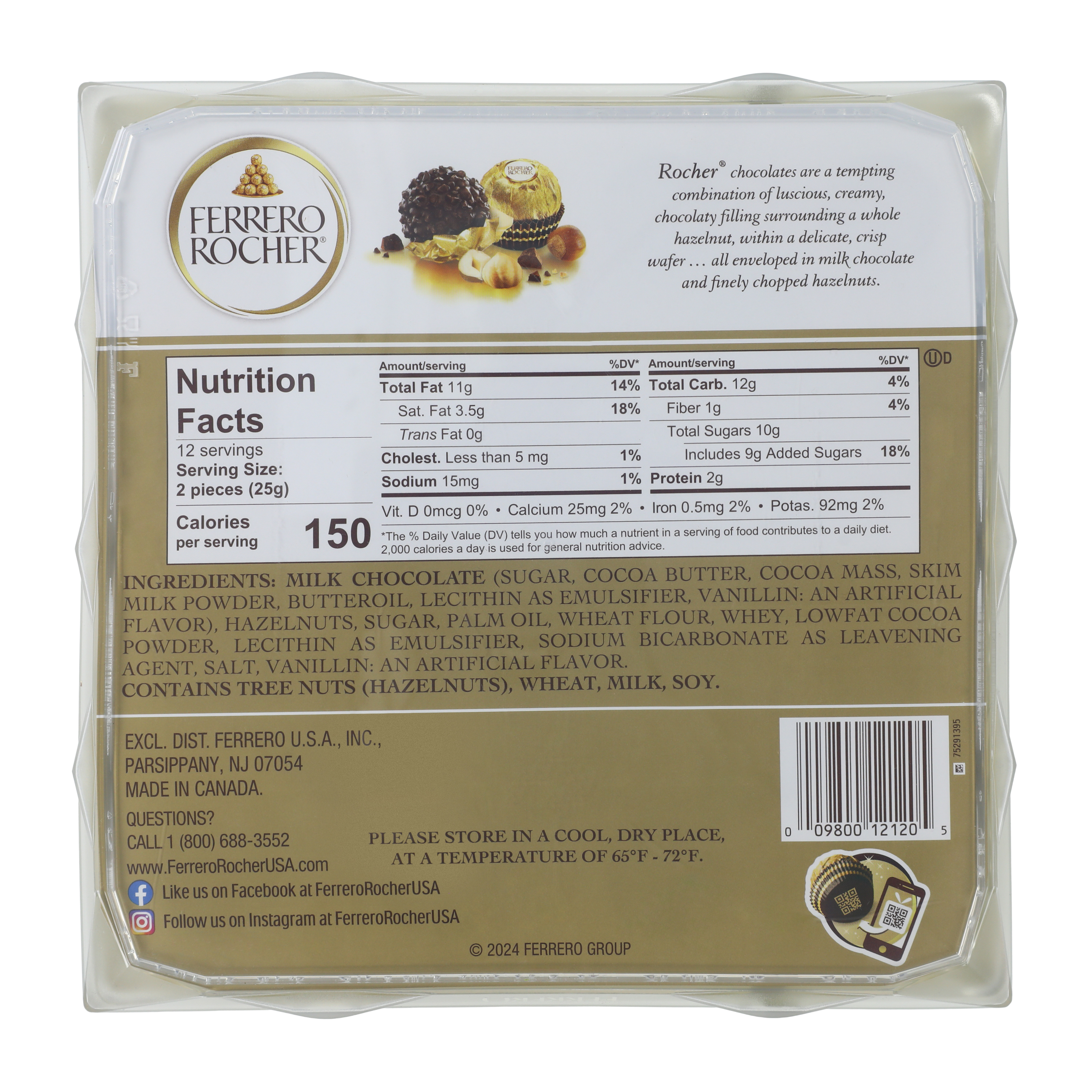 Ferrero Rocher® Fine Hazelnut Chocolate 10.6oz