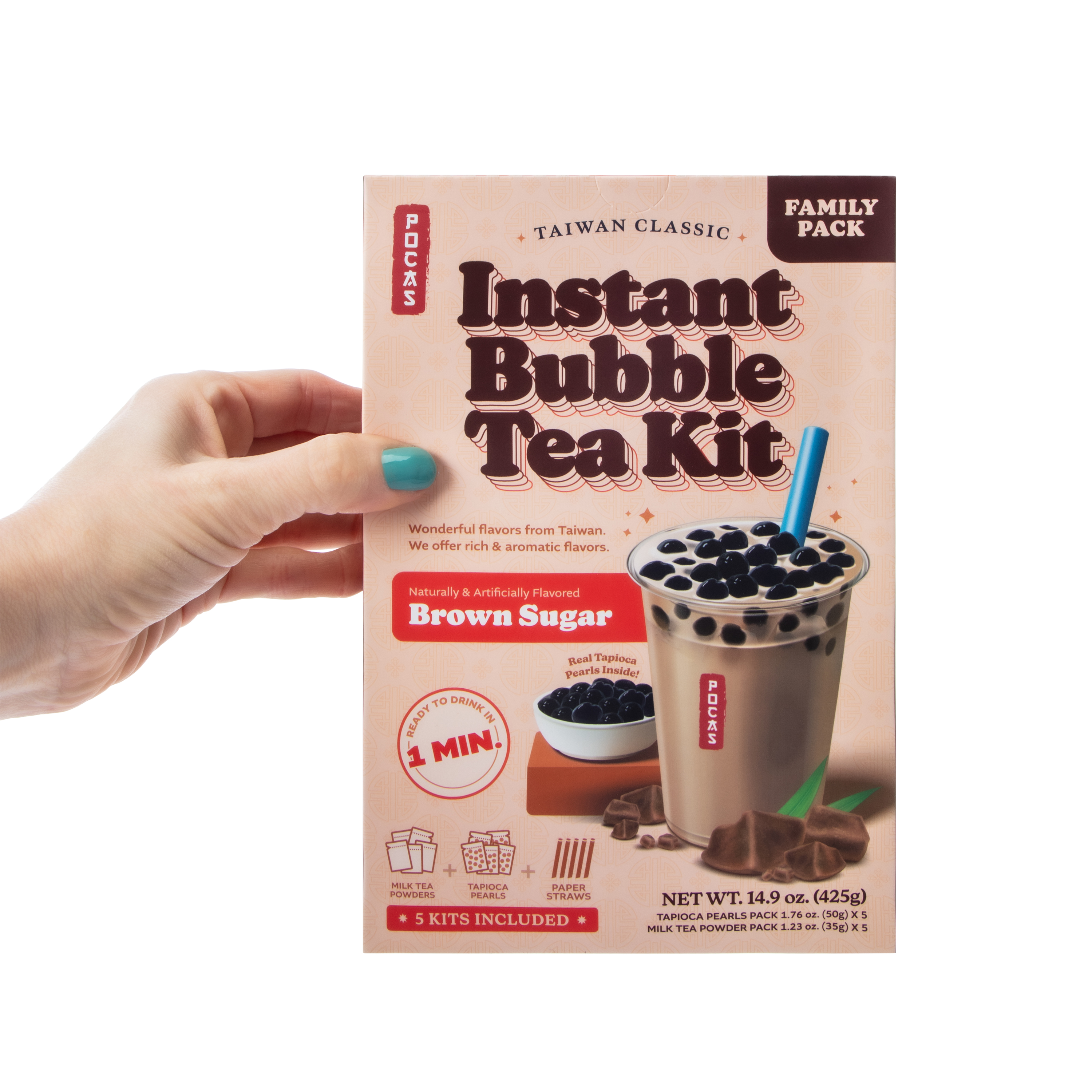 Pocas Taiwan Classic Instant Bubble Tea Family Pack Kit 14.9oz