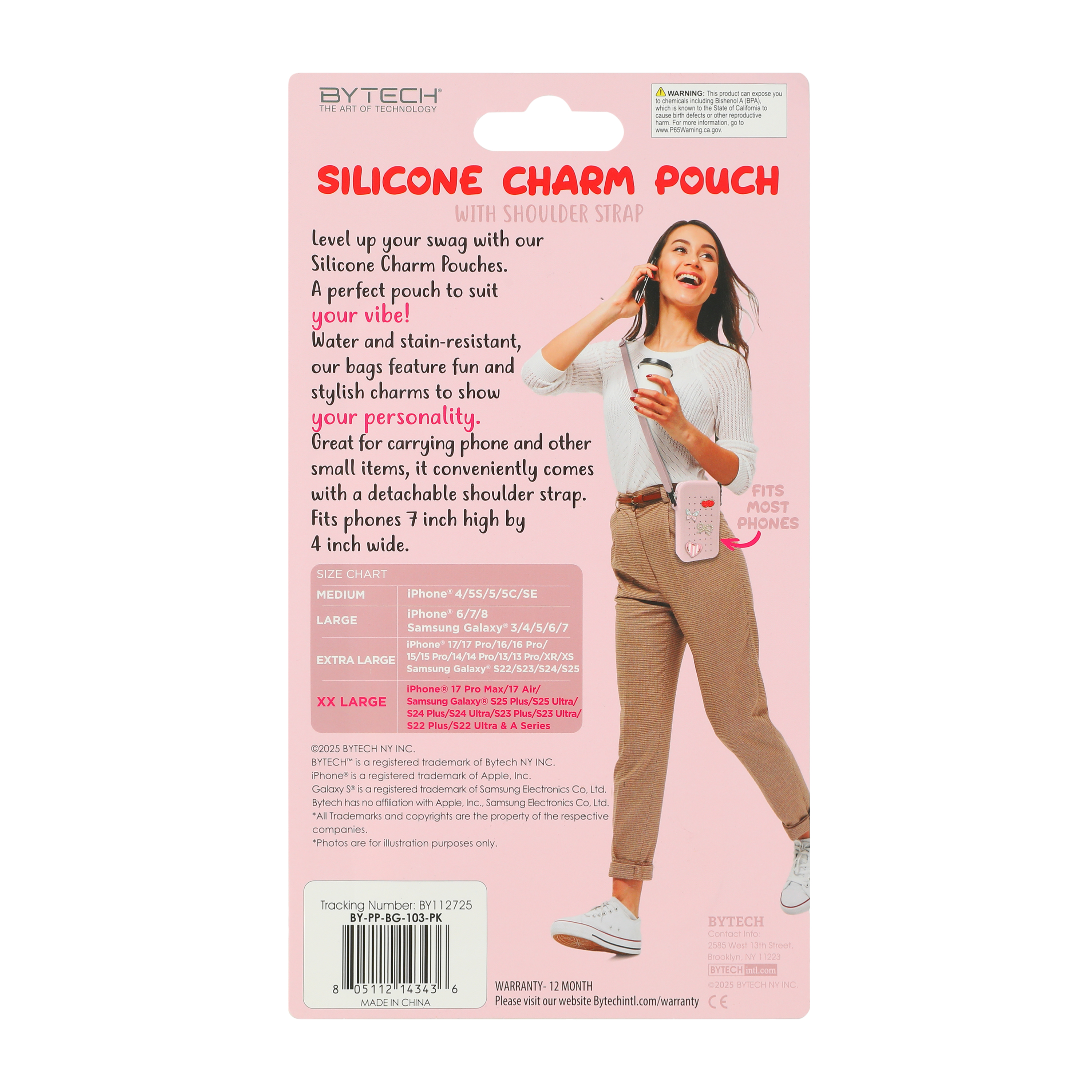 Pop Ins Silicone Phone Pouch With Strap - XXL