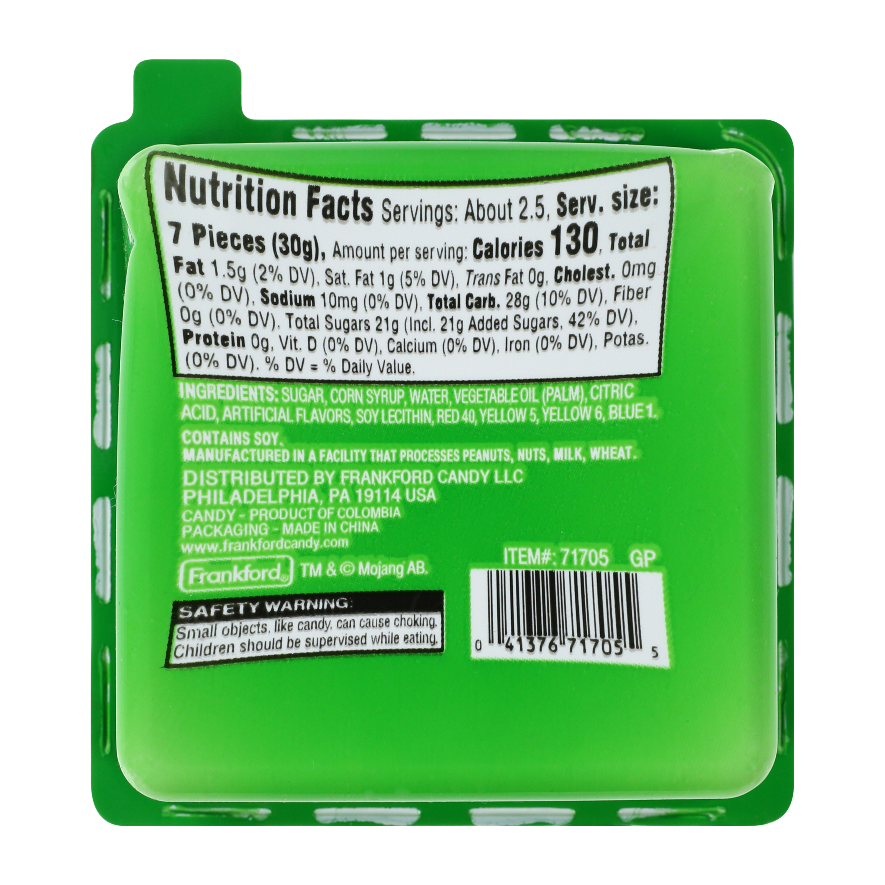 Minecraft Creeper With Candy Fruity Chews 2.7oz