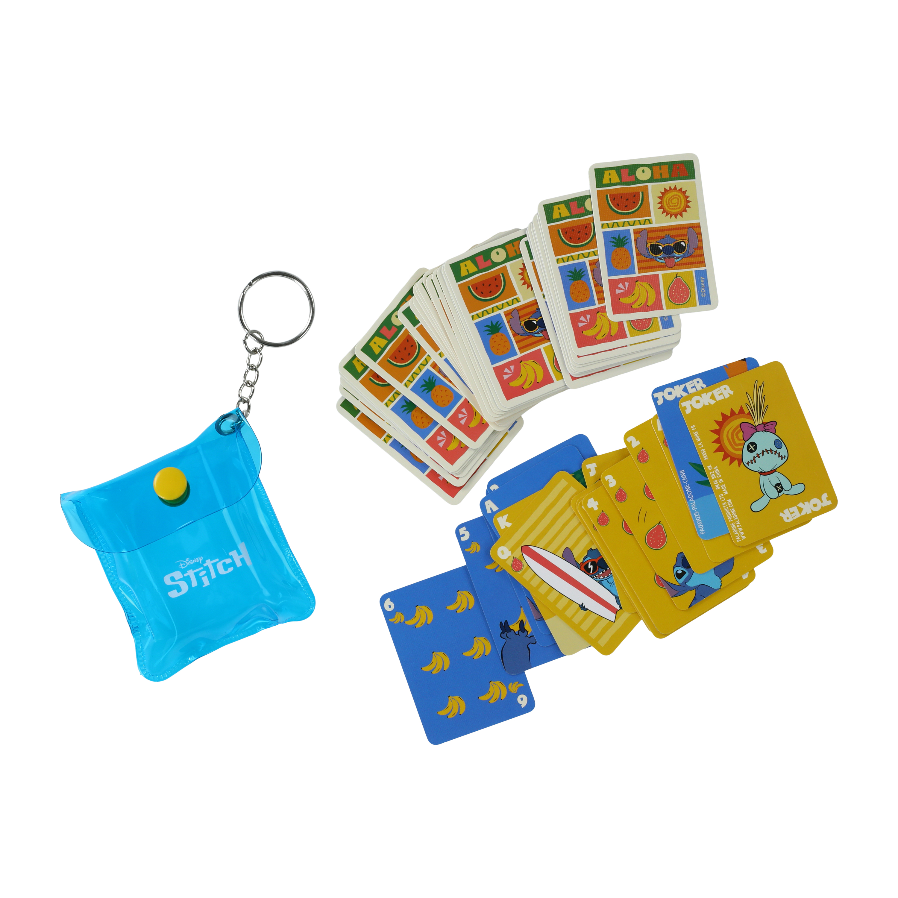 Disney Stitch Mini Playing Card Keyring Set