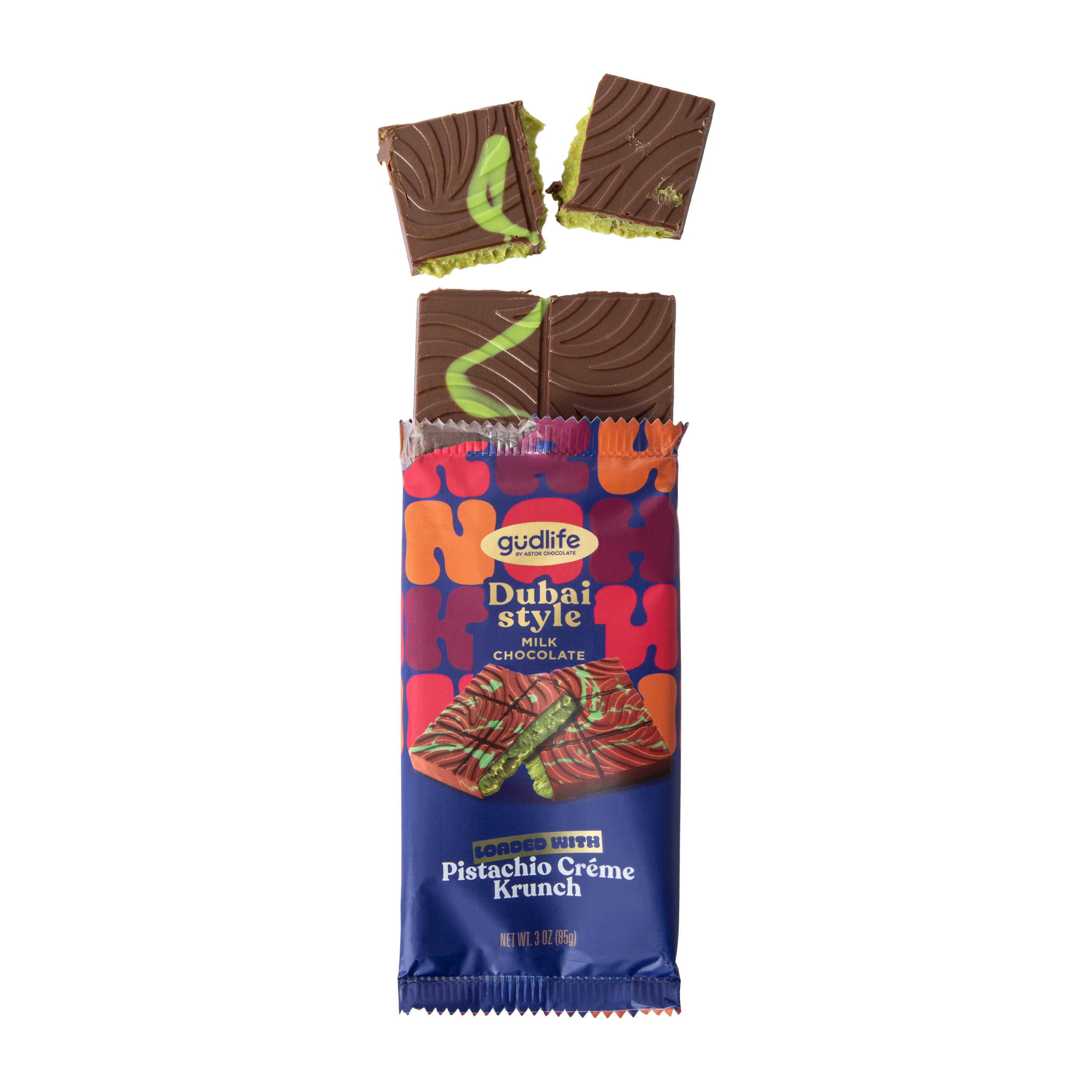 Gudlife By Astor Chocolate Pistachio Crème Krunch Dubai Style 3oz