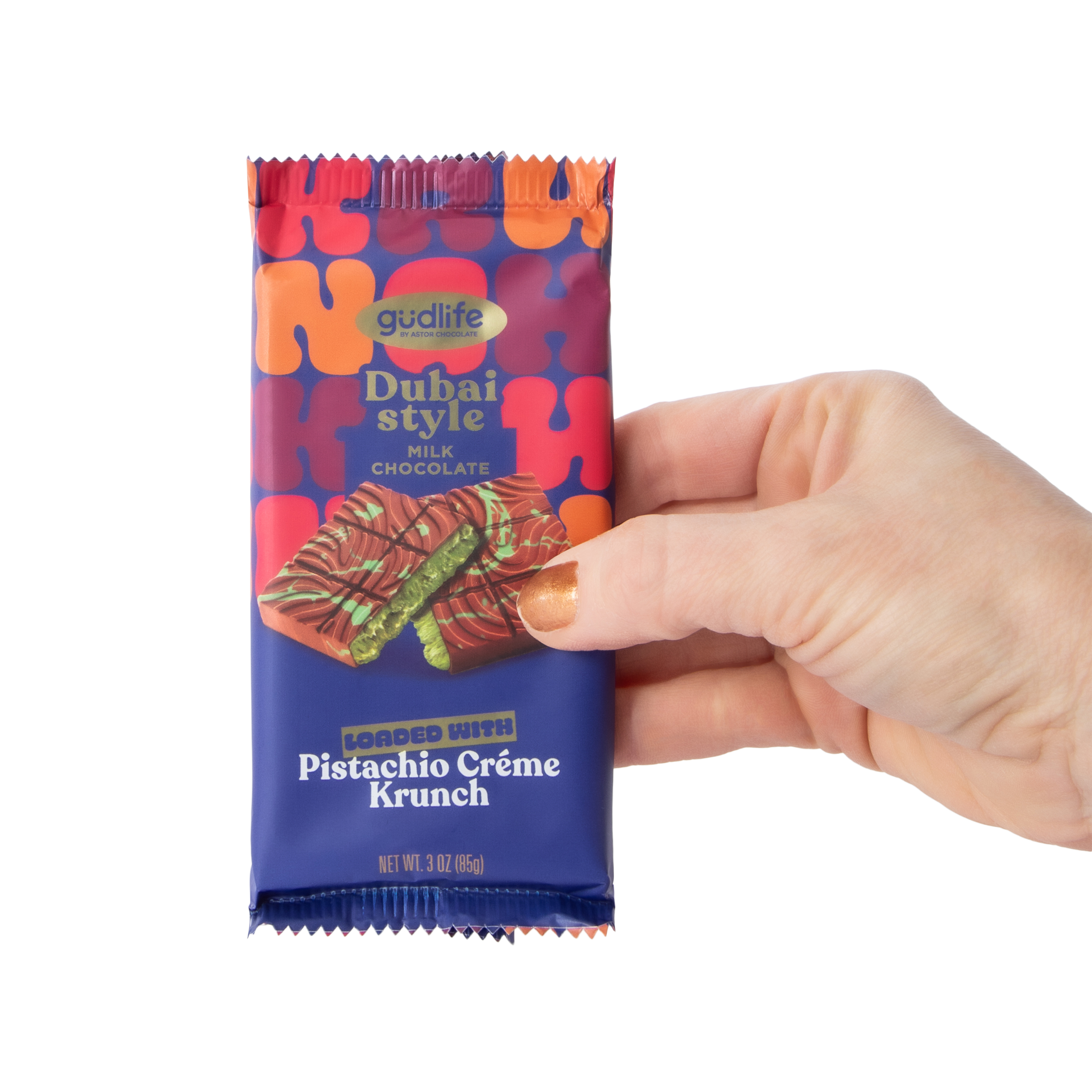 Gudlife By Astor Chocolate Pistachio Crème Krunch Dubai Style 3oz