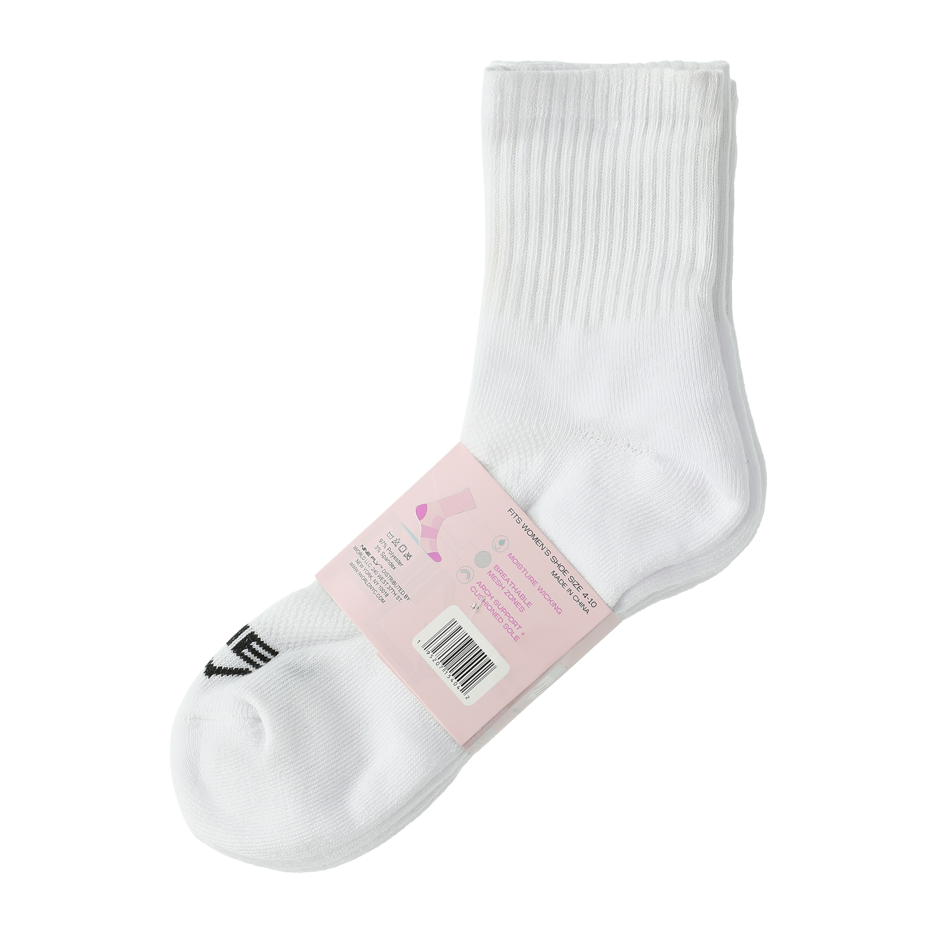 Juniors Nine Fly Performance Shortie Crew Socks 3-Pairs