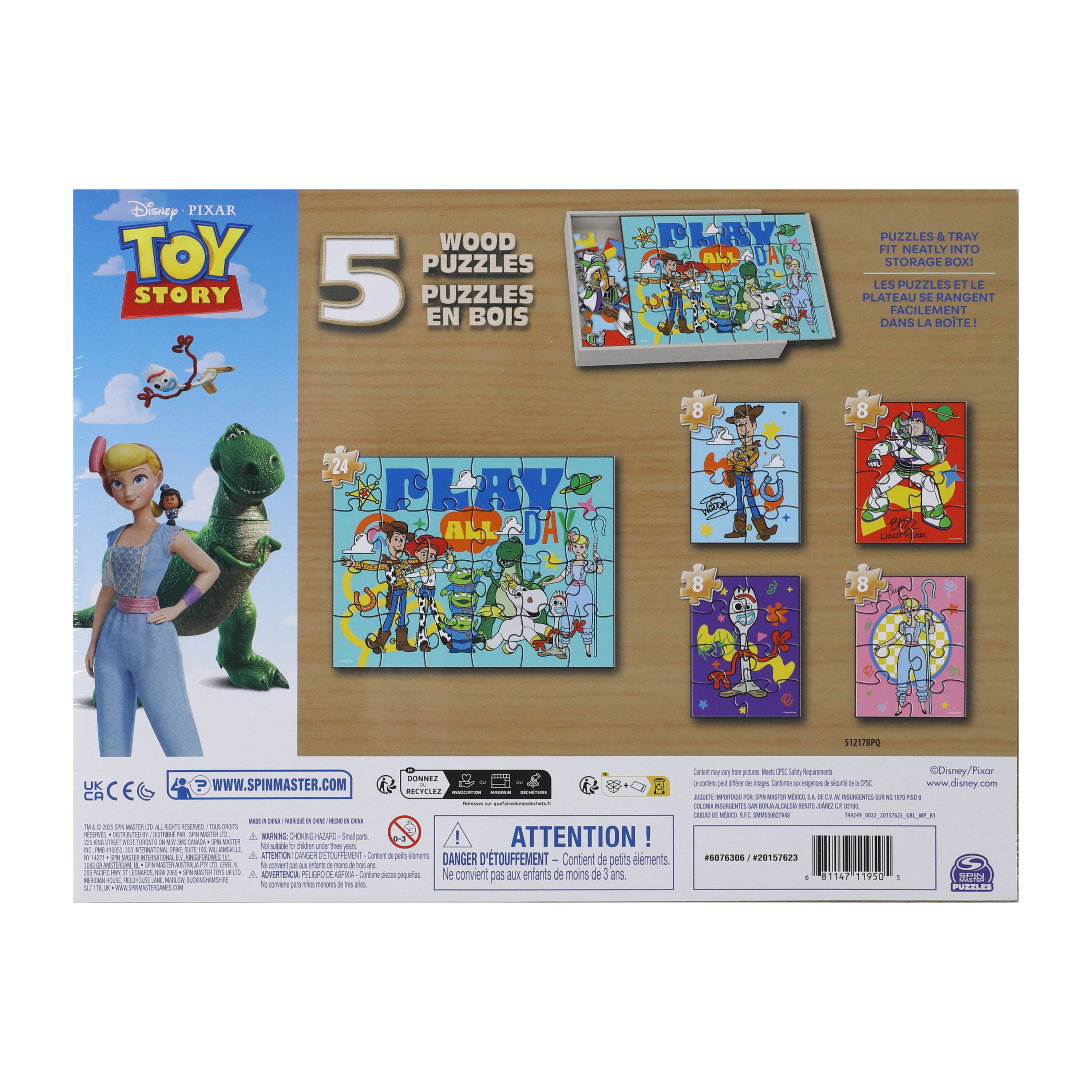 Disney PIXAR Wood Puzzles 5-Pack