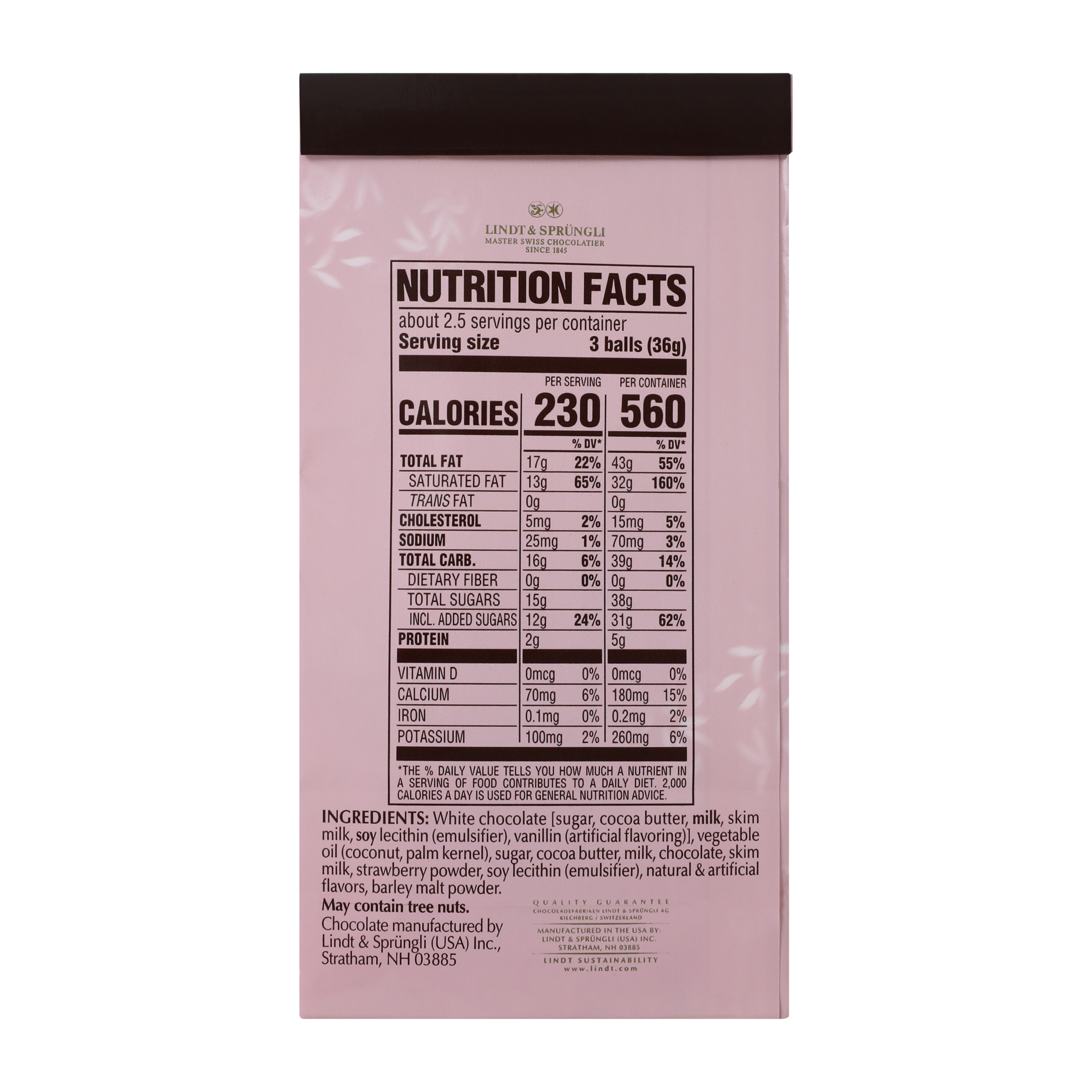 Lindt Lindor Limited Edition Neapolitan White Chocolate Truffles 3oz