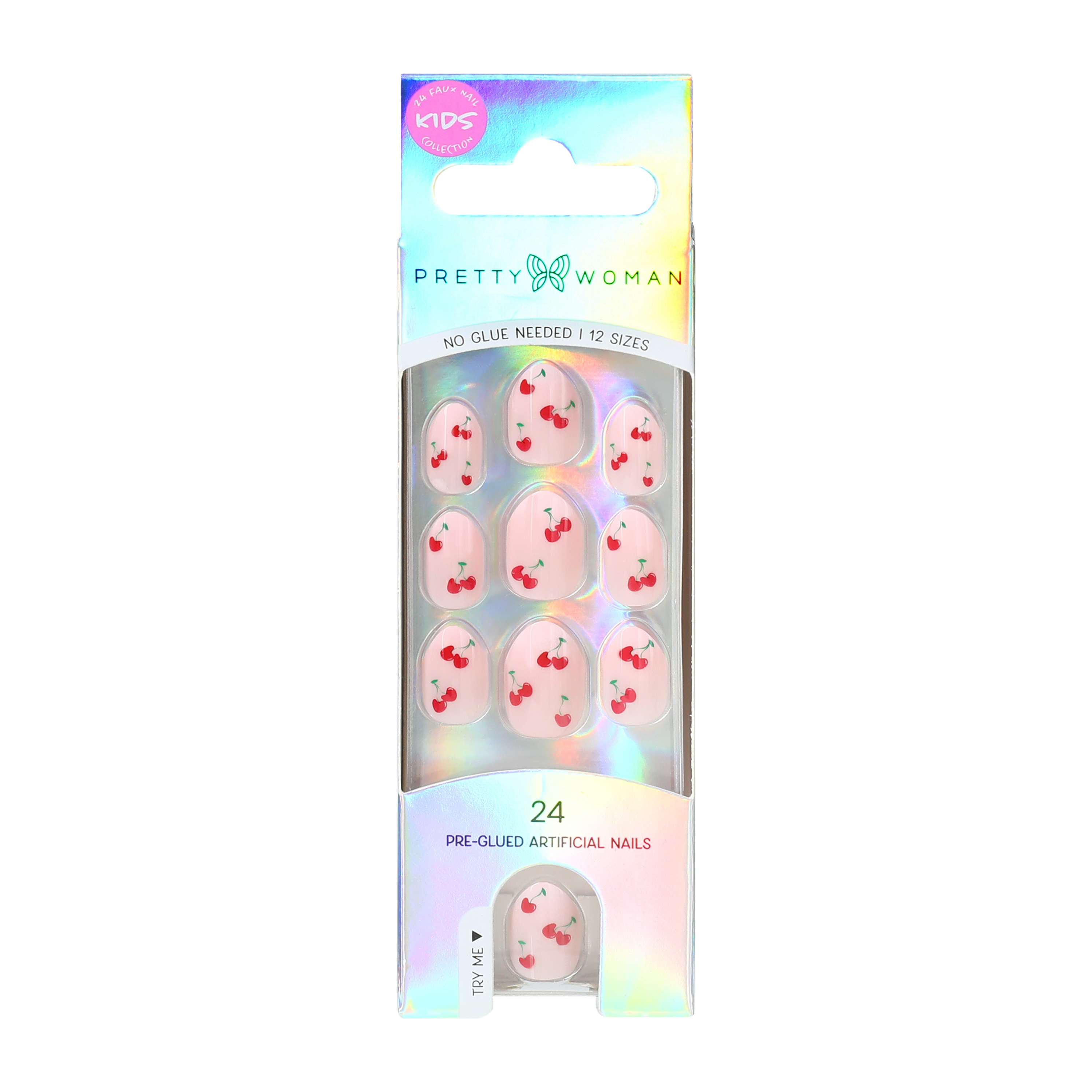 Pretty Woman Kids Pre-Glued Artificial Nails 24-Count