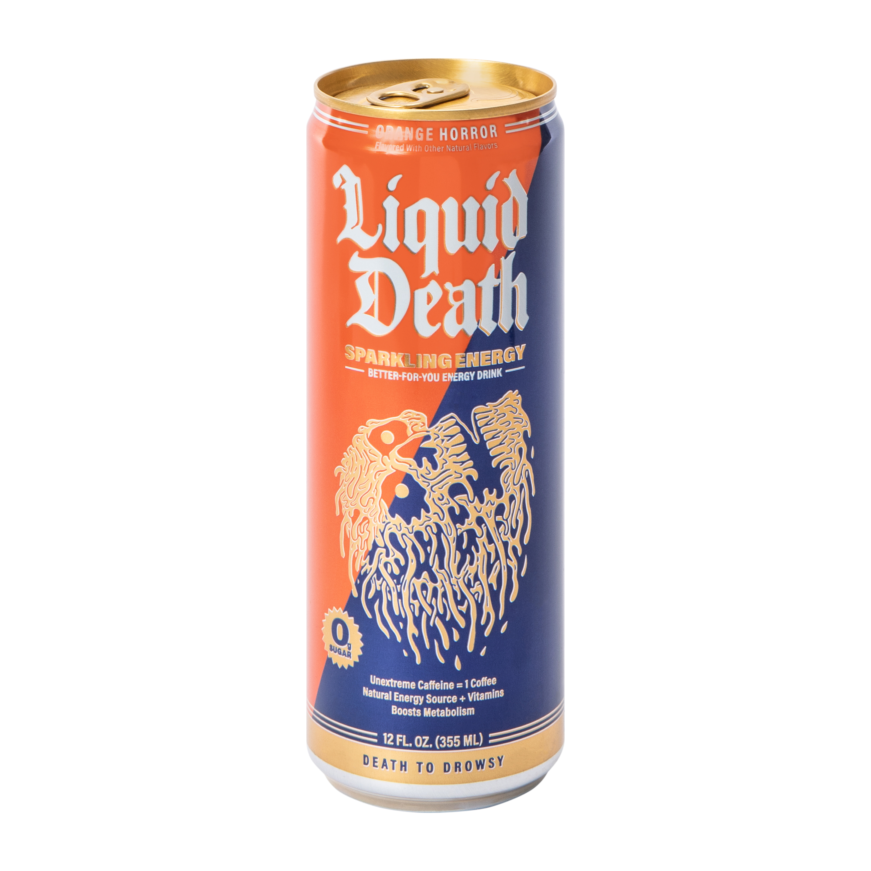 Liquid Death Orange Horror Flavored Sparkling Energy Drink 12oz