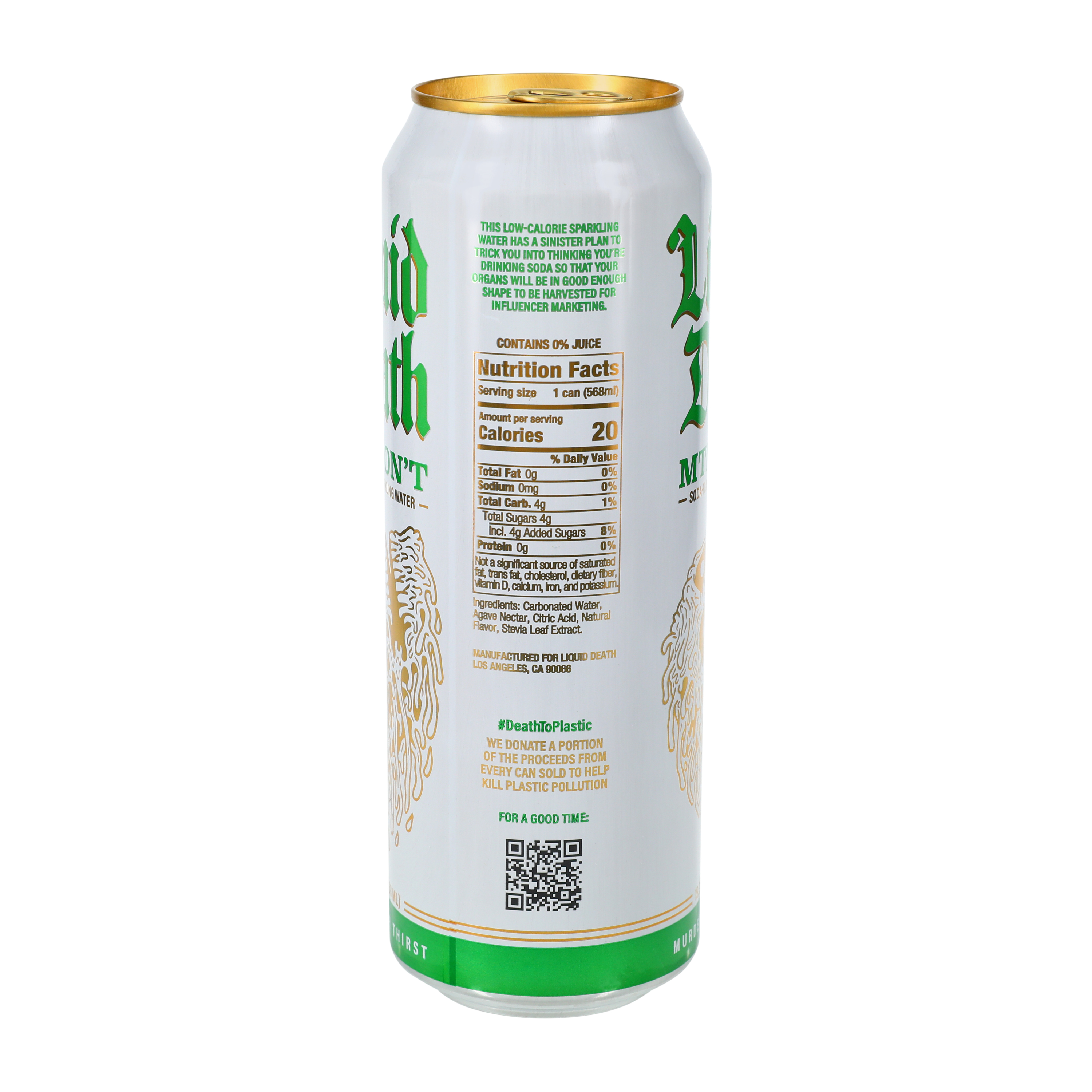 Liquid Death Mtn Don't Sparkling Water 19.2oz