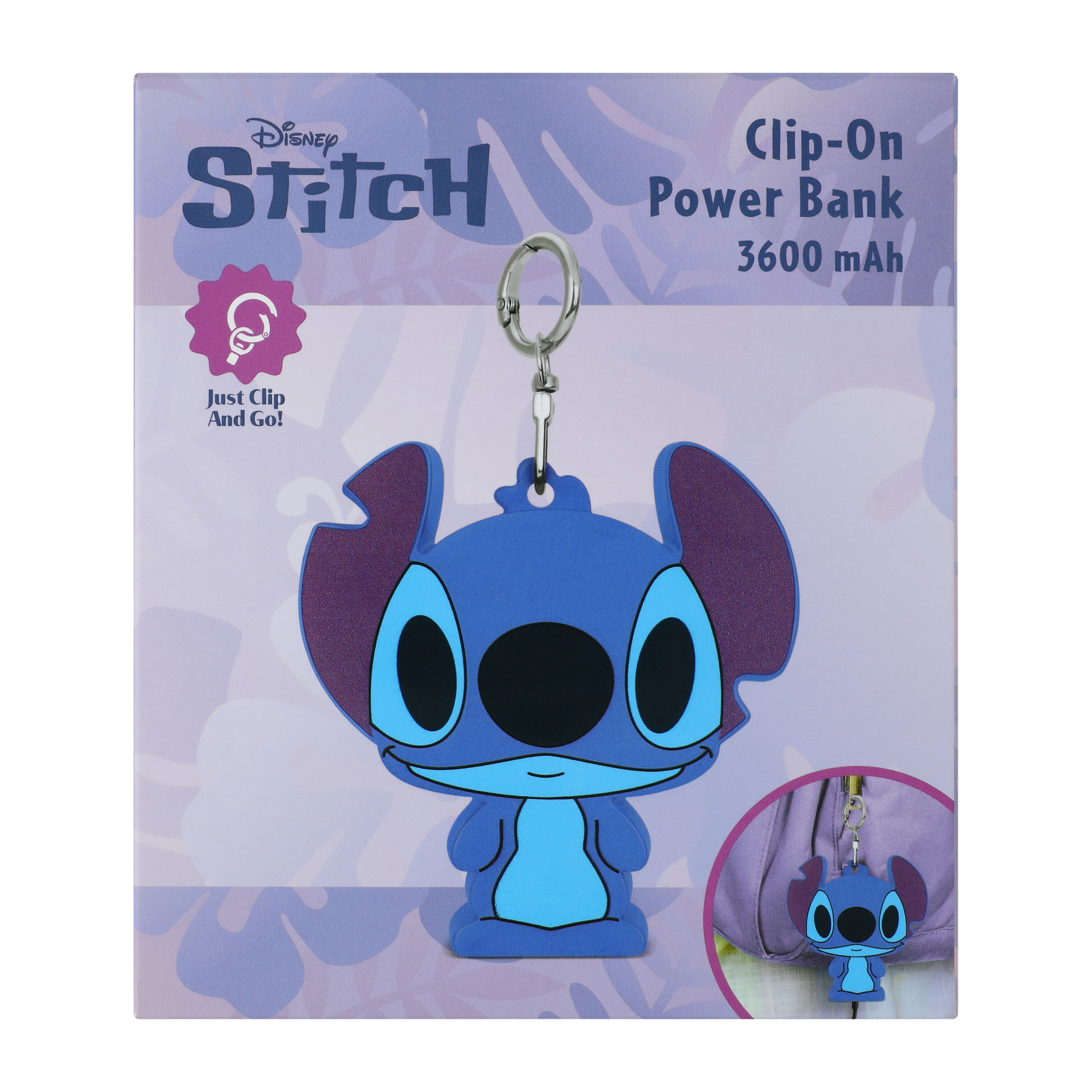 Disney Stitch Clip‑On Power Bank