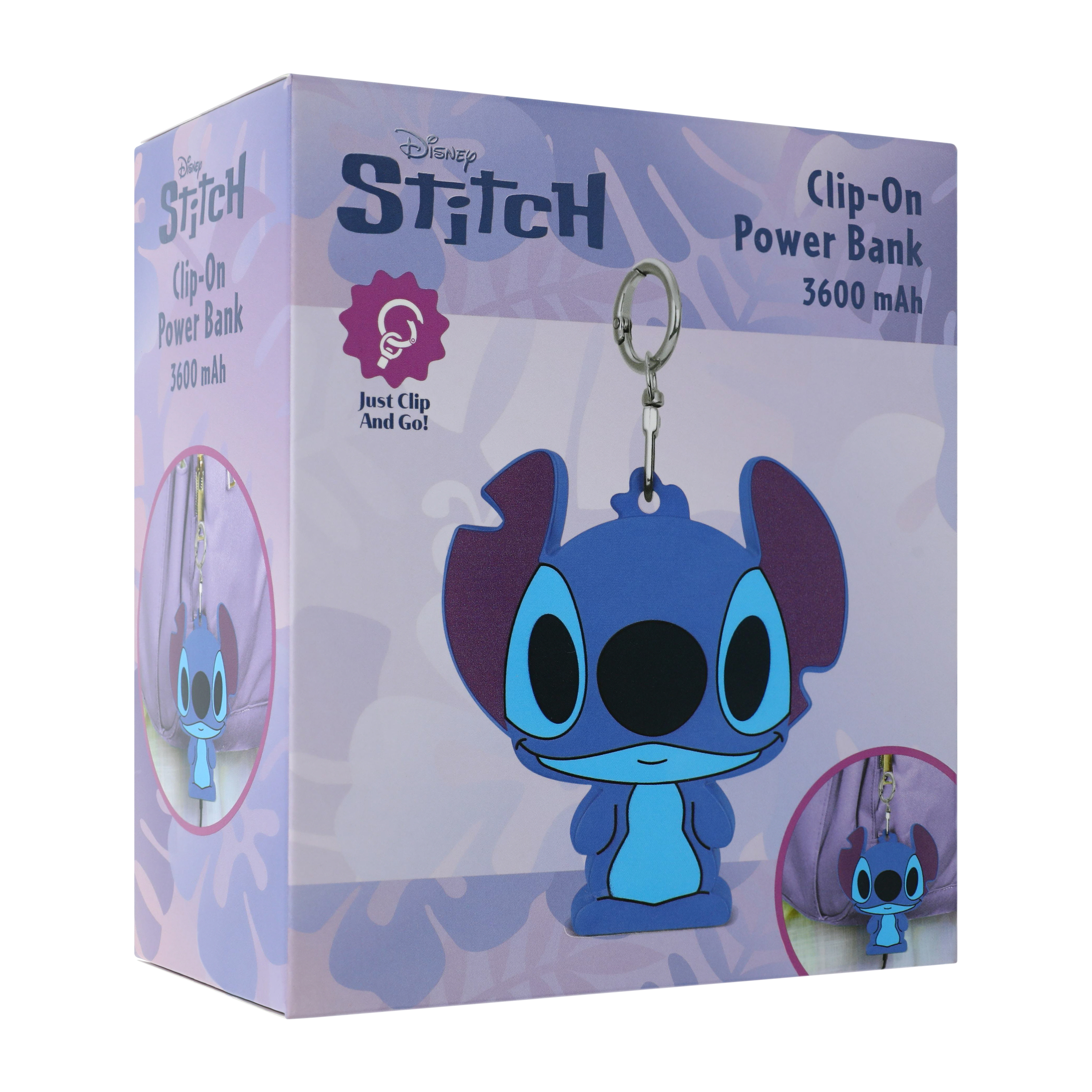 Disney Stitch Clip‑On Power Bank