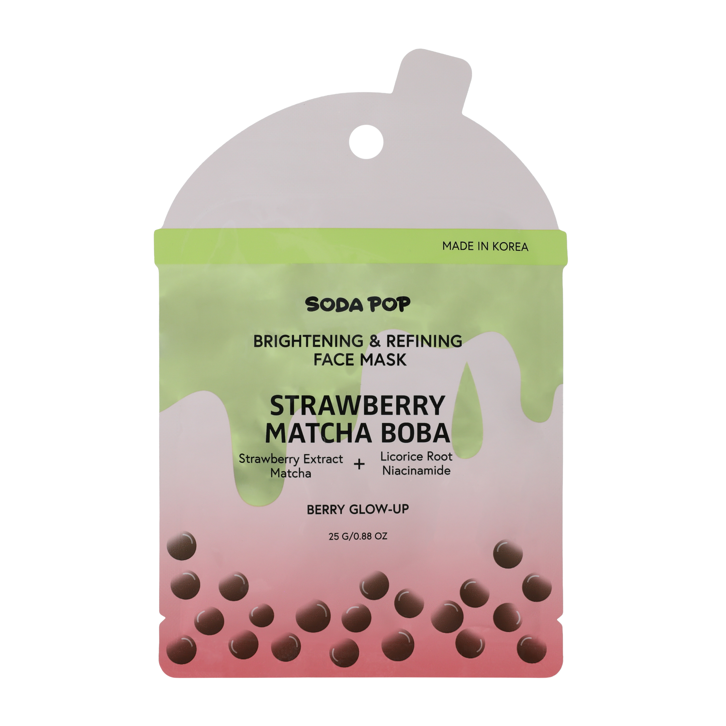 Soda Pop Strawberry Matcha Boba Brightening Face Mask