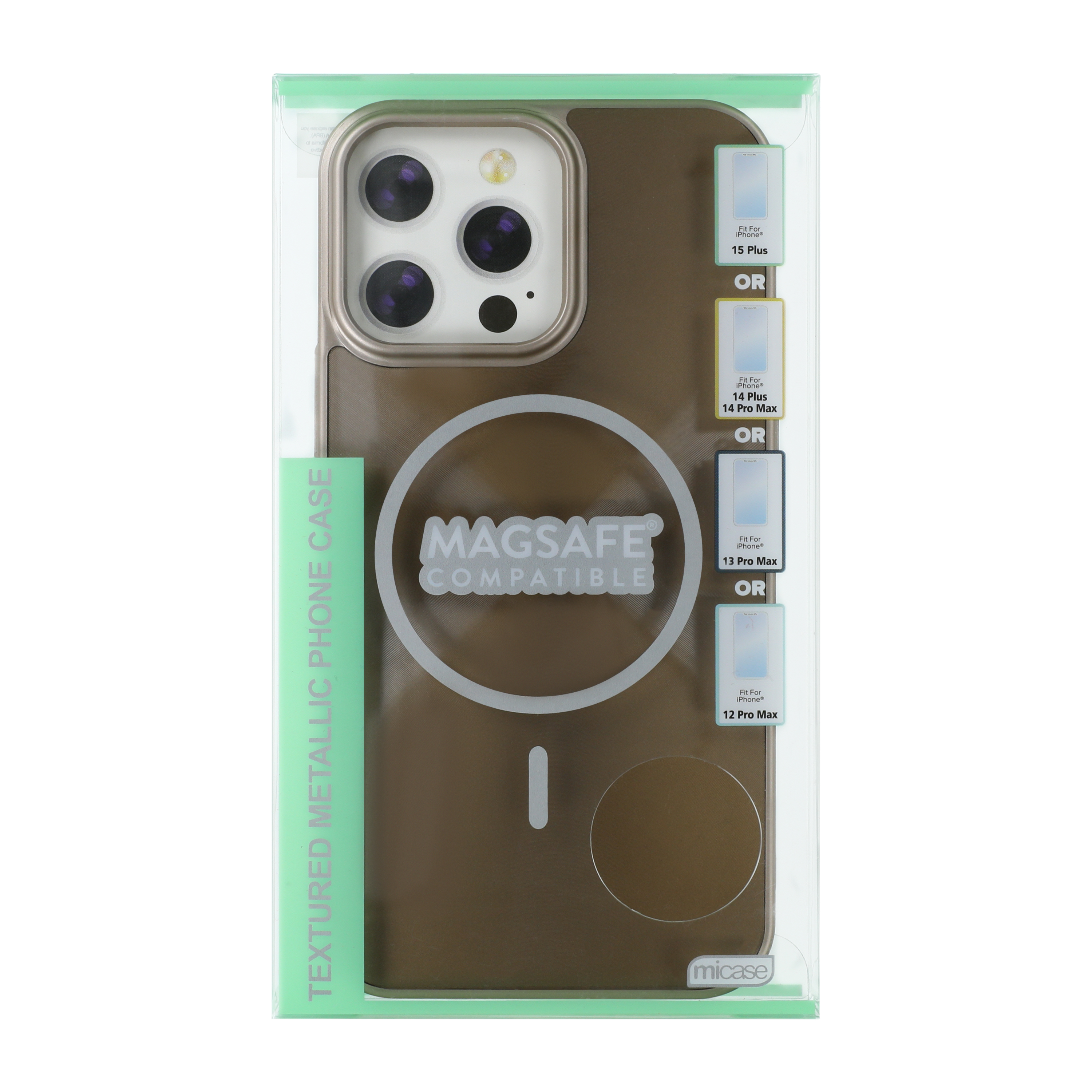 iPhone 15 Plus®/14 Pro Max®/13 Max®/12 Max® MagSafe® Textured Metallic Phone Case