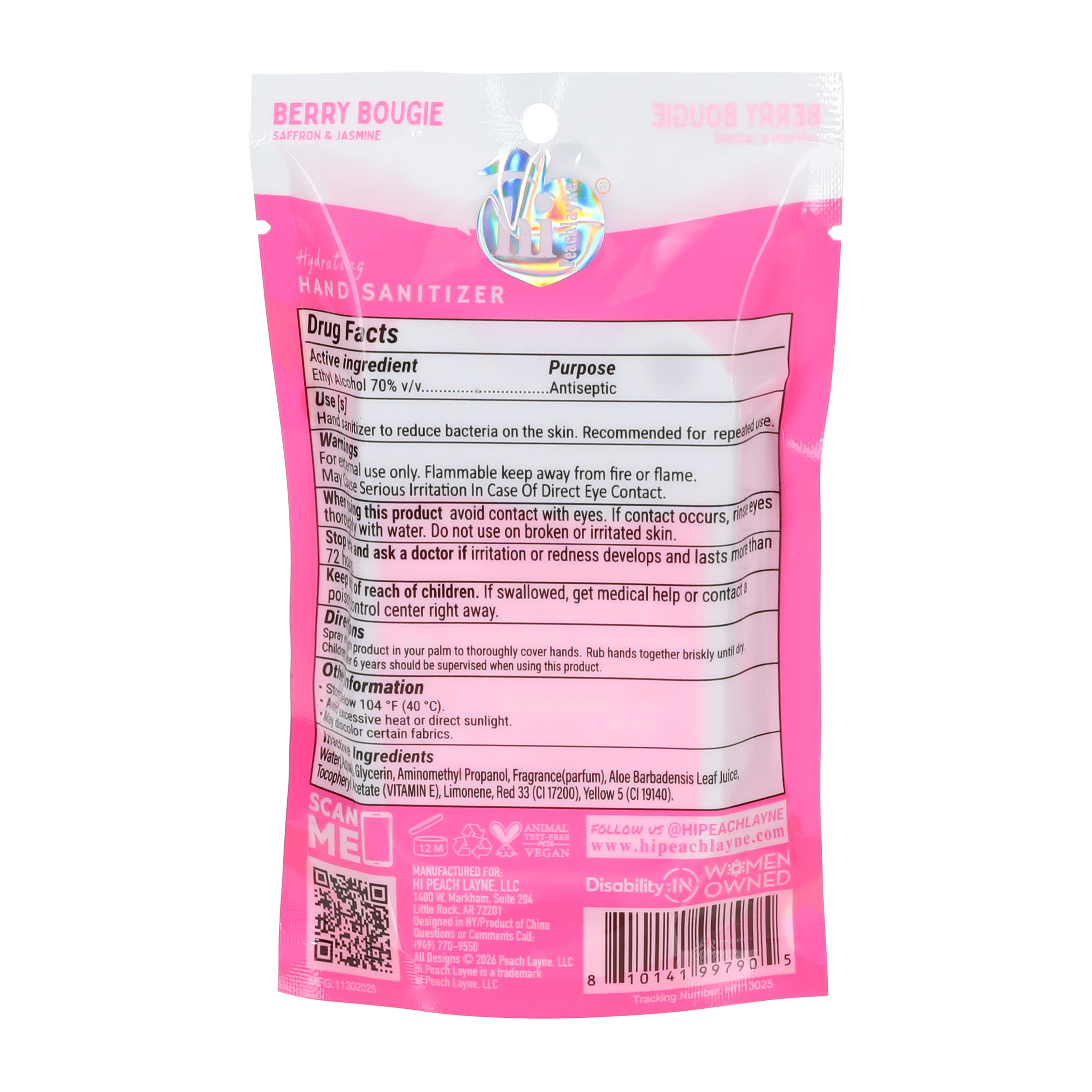 Hi Peach Layne® Hand Sanitizer Mist 1oz