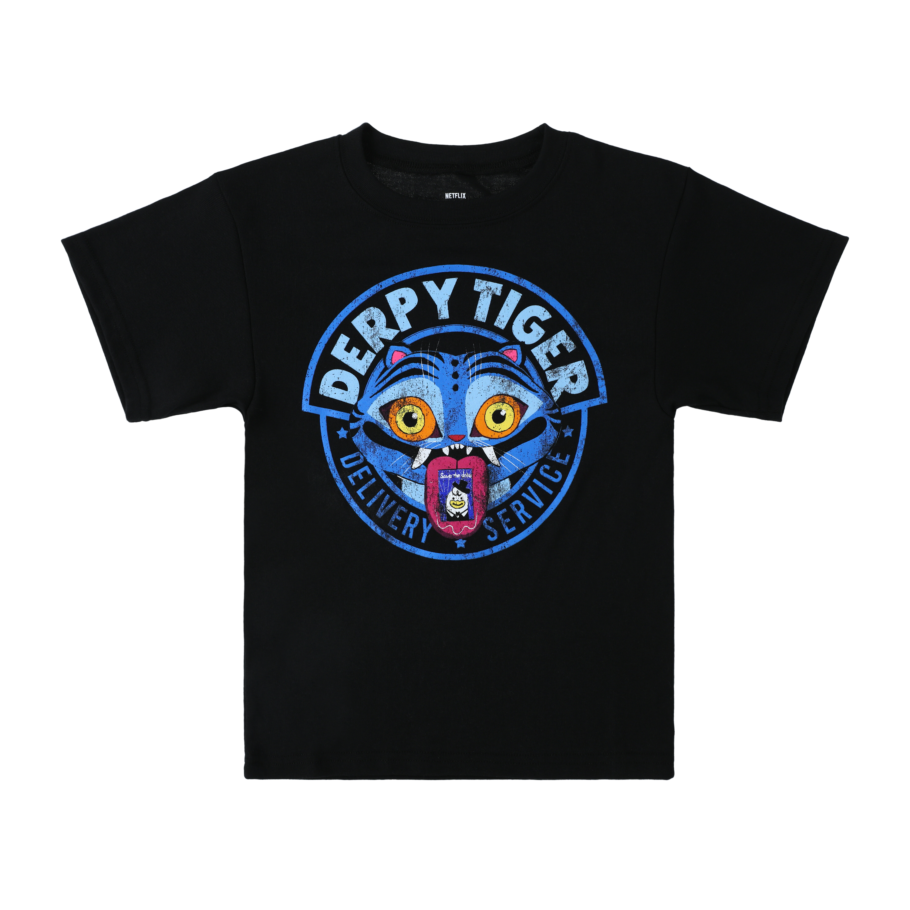 Juniors K-Pop Demon Hunters Derpy Tiger Delivery Service Graphic Tee