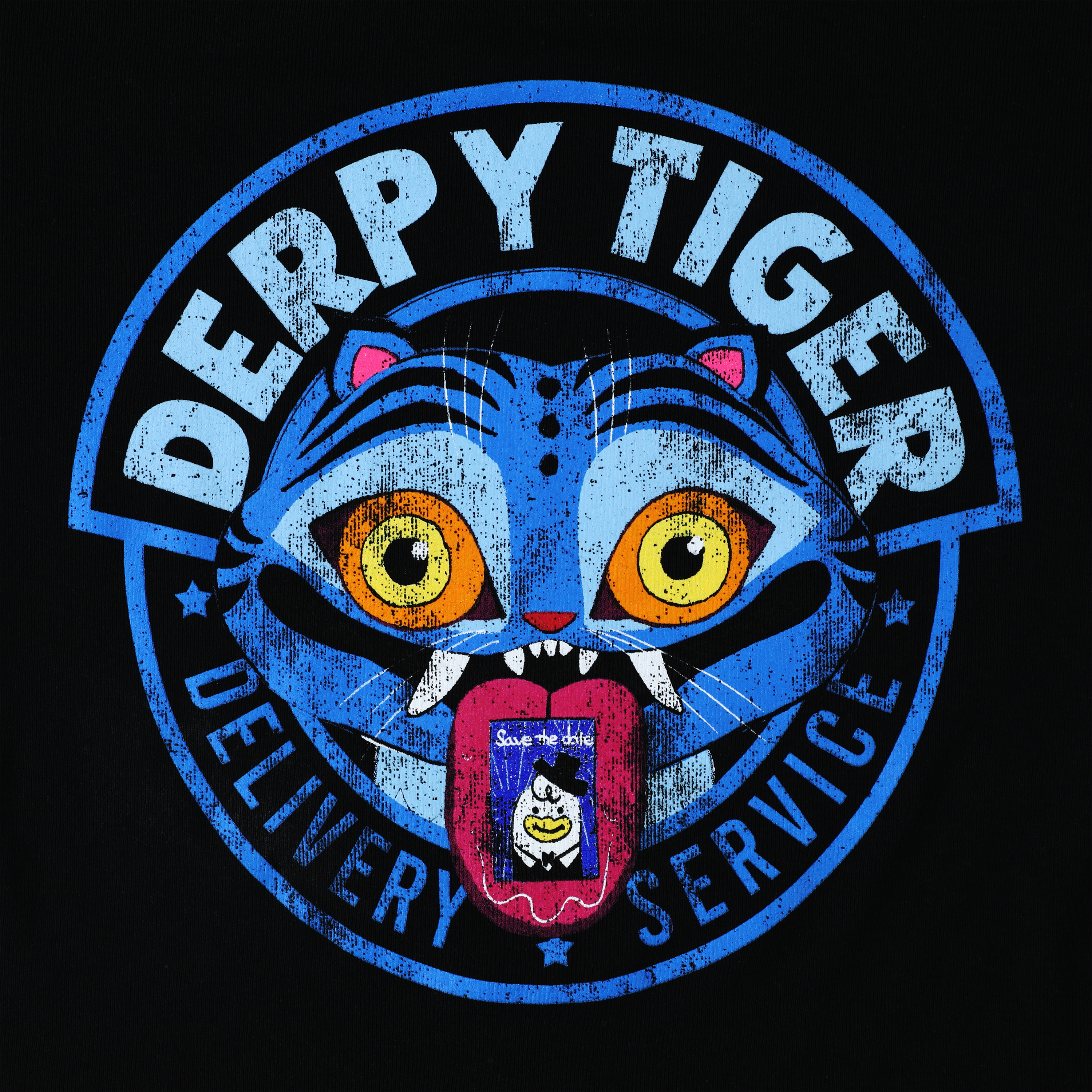 Juniors K-Pop Demon Hunters Derpy Tiger Delivery Service Graphic Tee