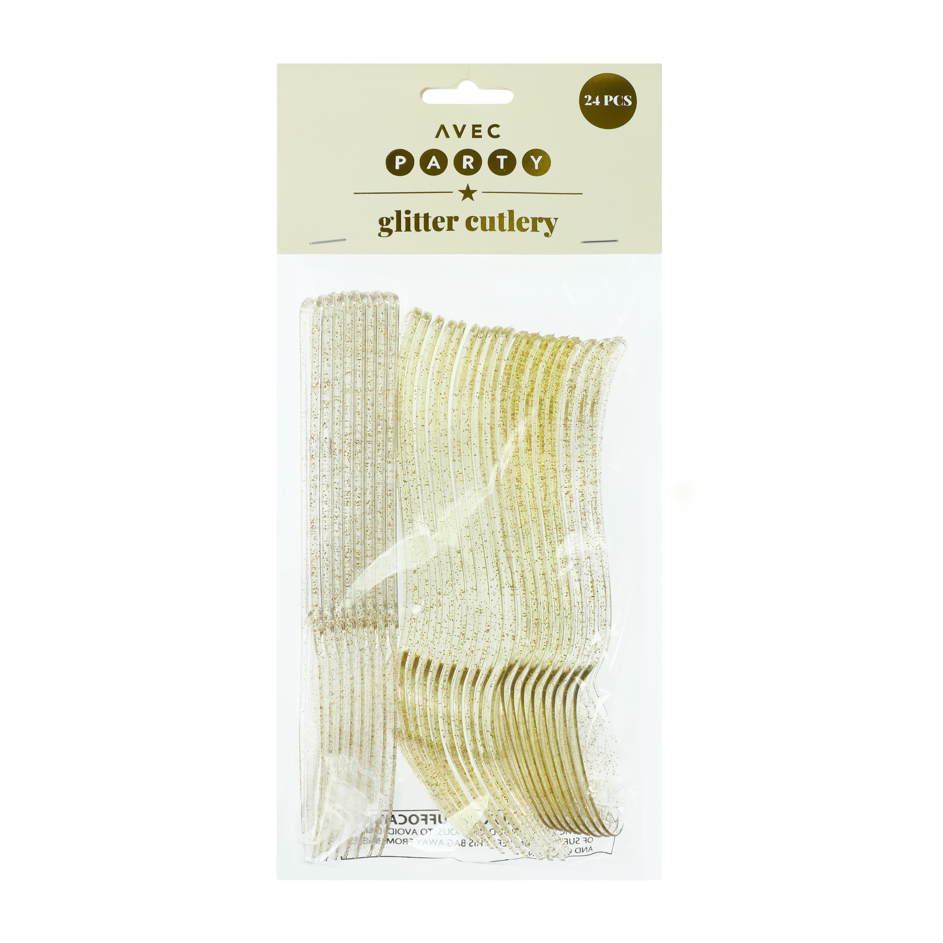 Avec Party Glitter Cutlery 24-Pack