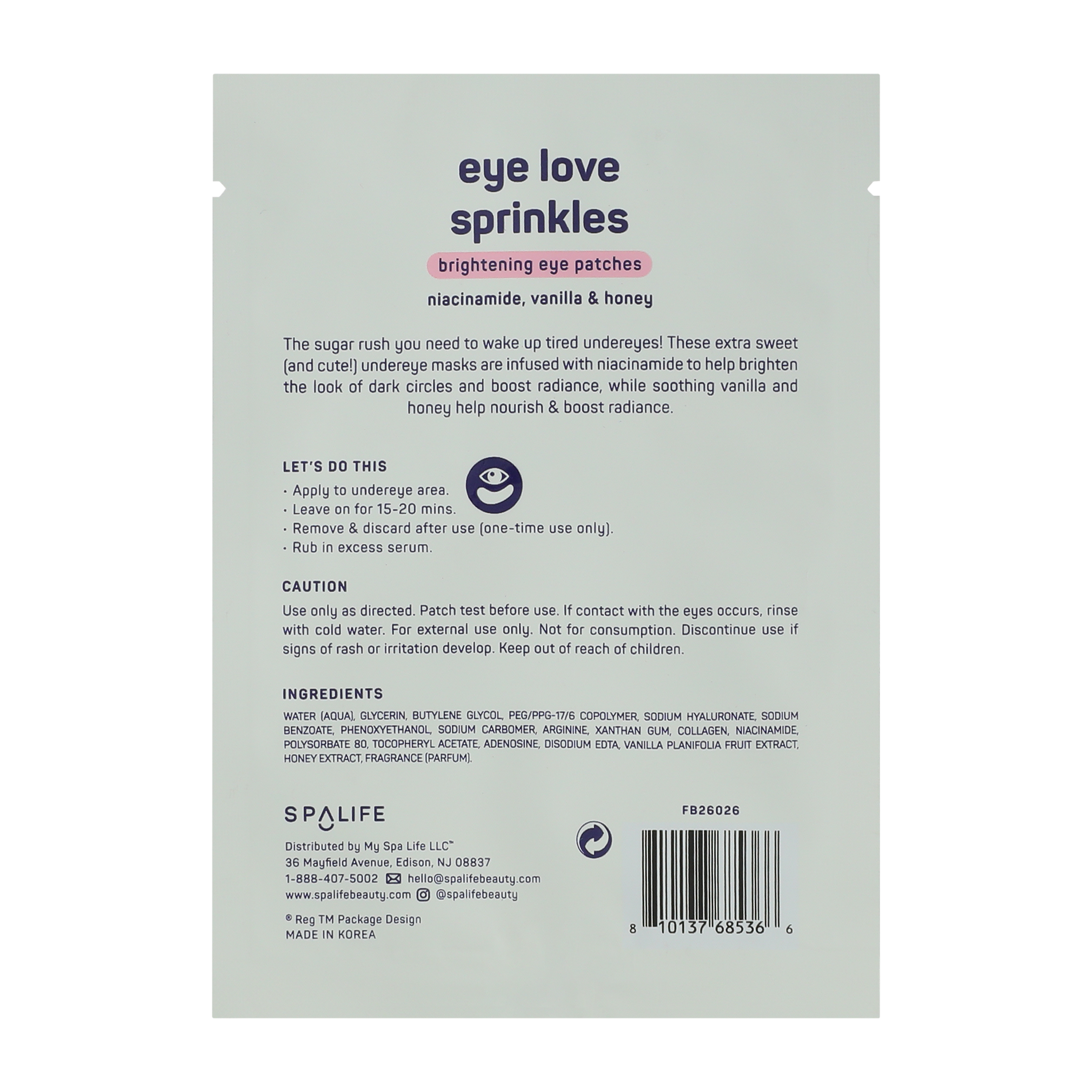 Spalife Eye Love Sprinkles Eye Patches 1-Pair 0.2oz